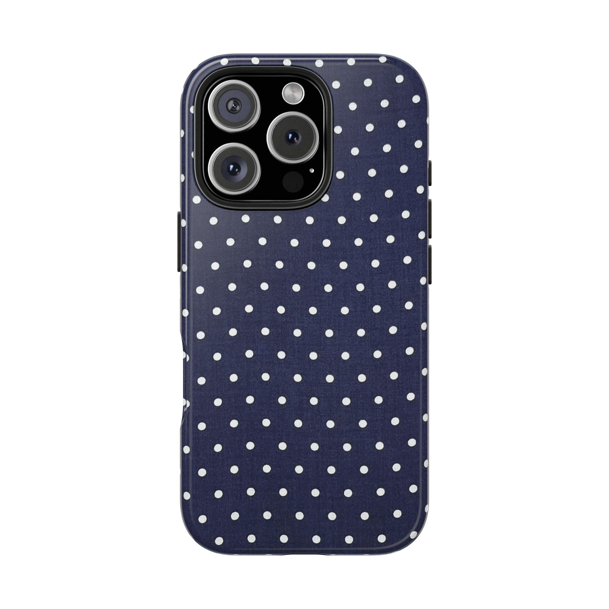 Navy Polka Dot Tough Phone Case