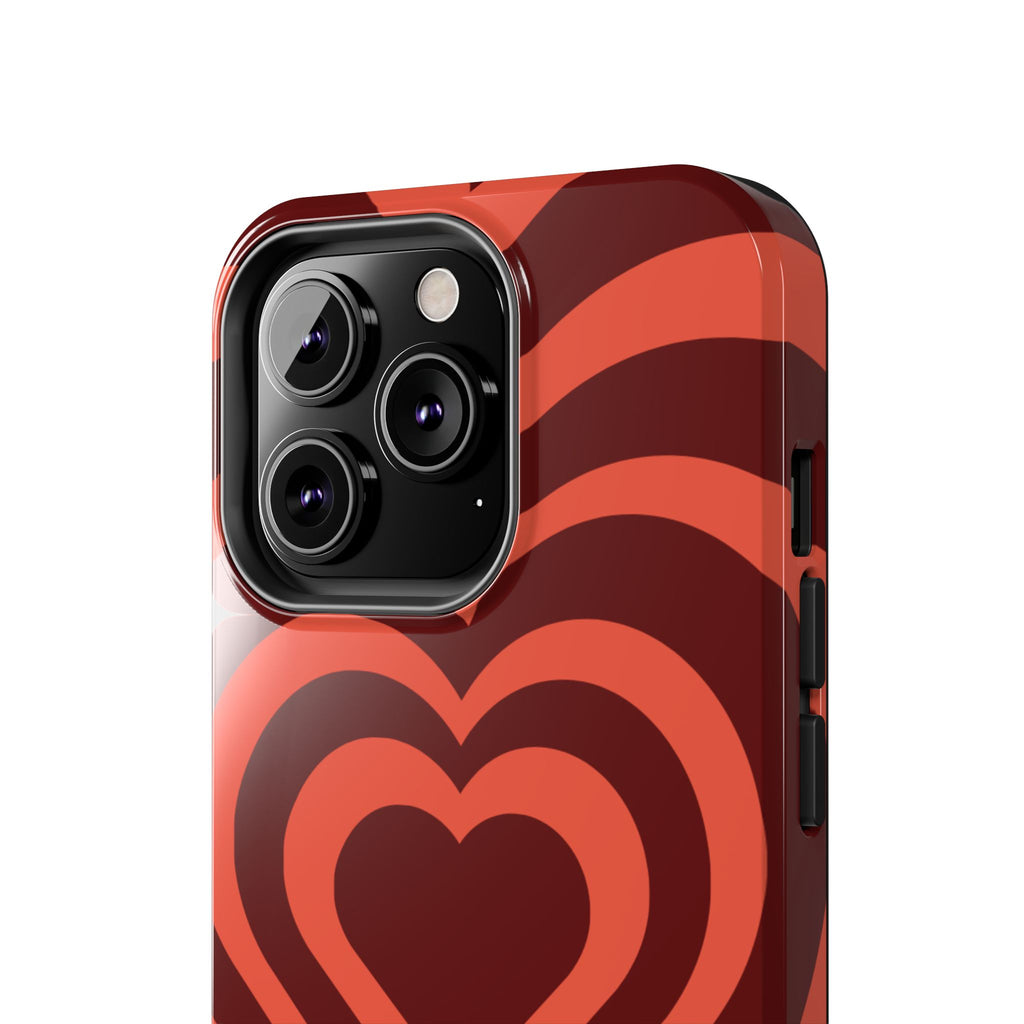 Retro Red Heart Pattern Phone Case