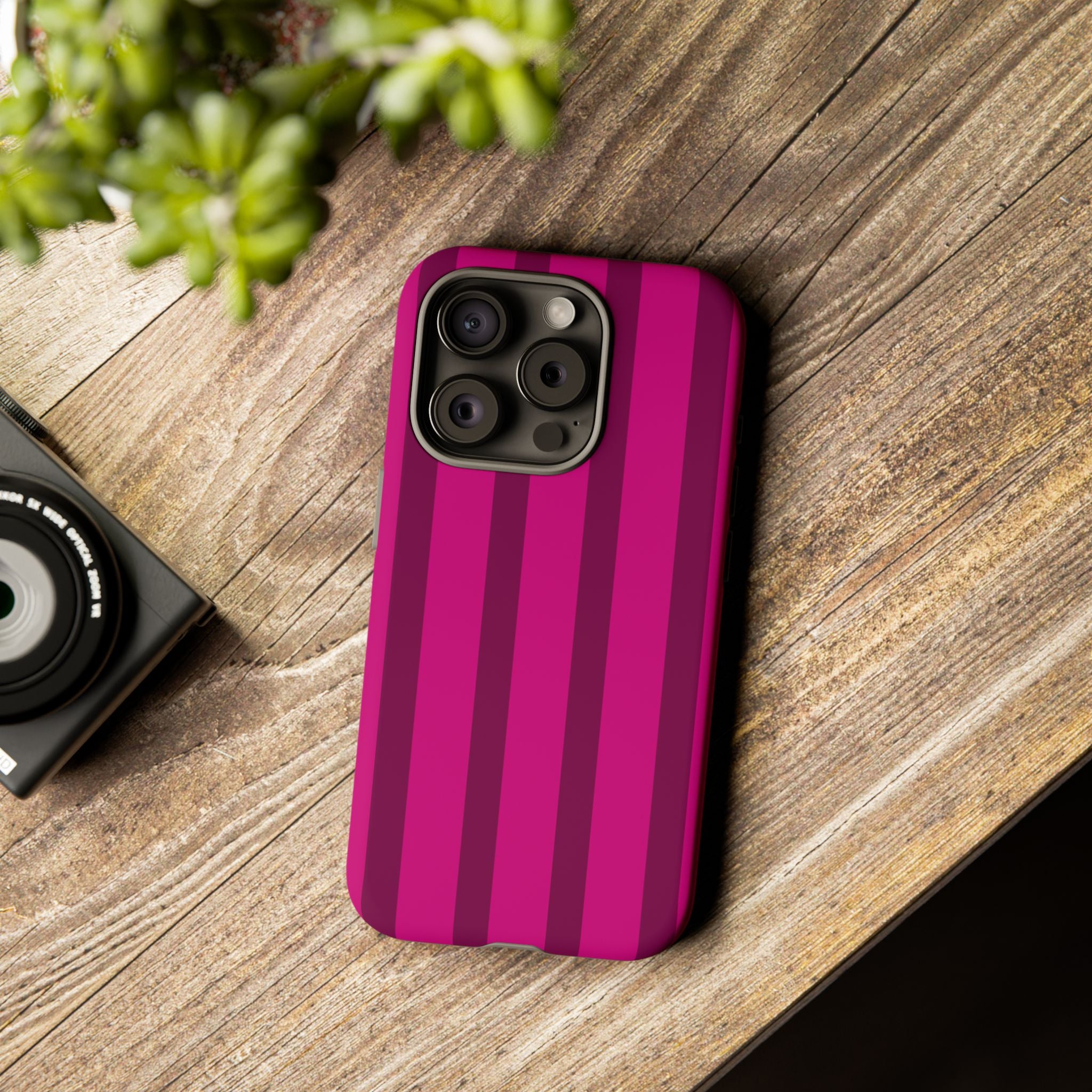 Hot Pink Striped Phone Case