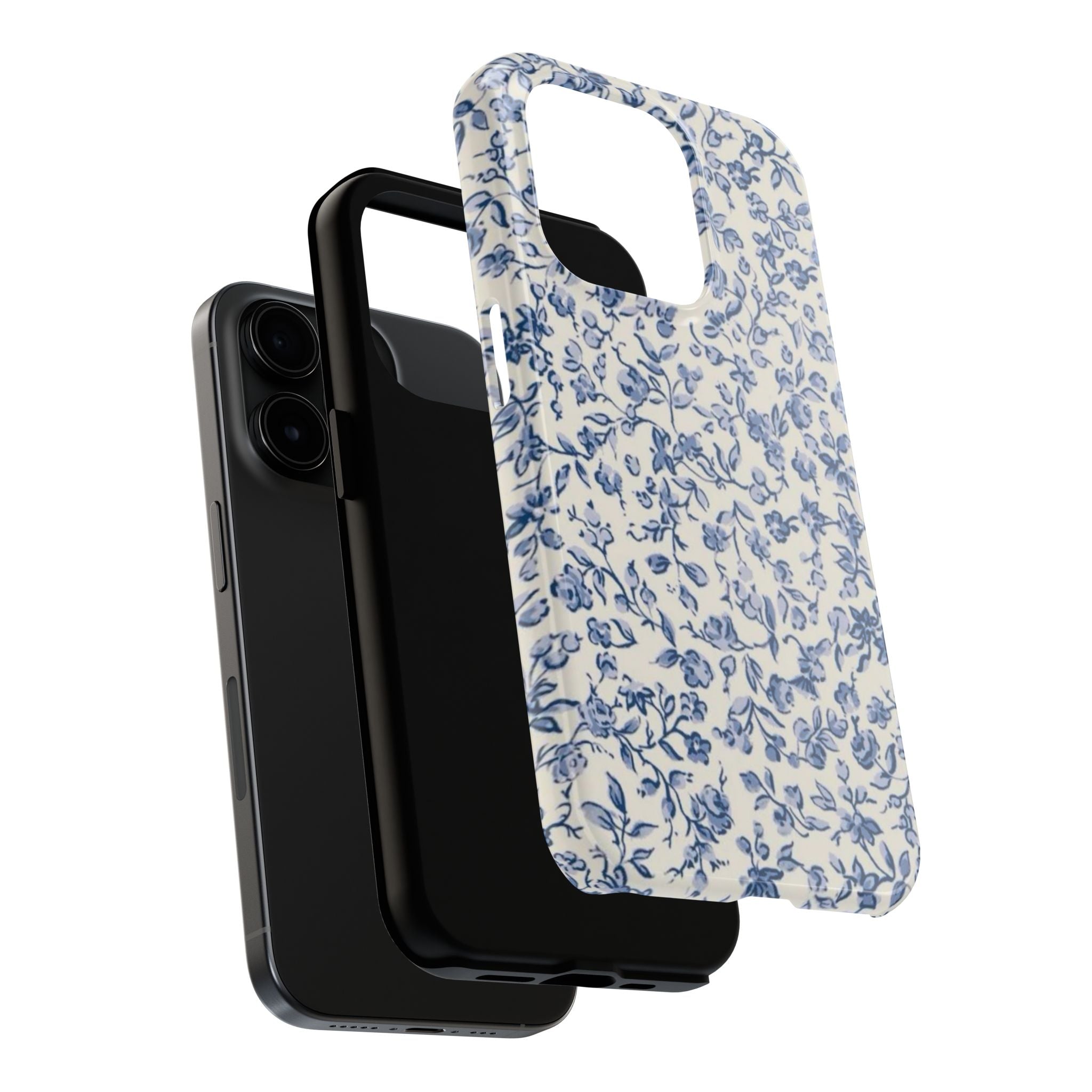 Blue Floral Tough Phone Case