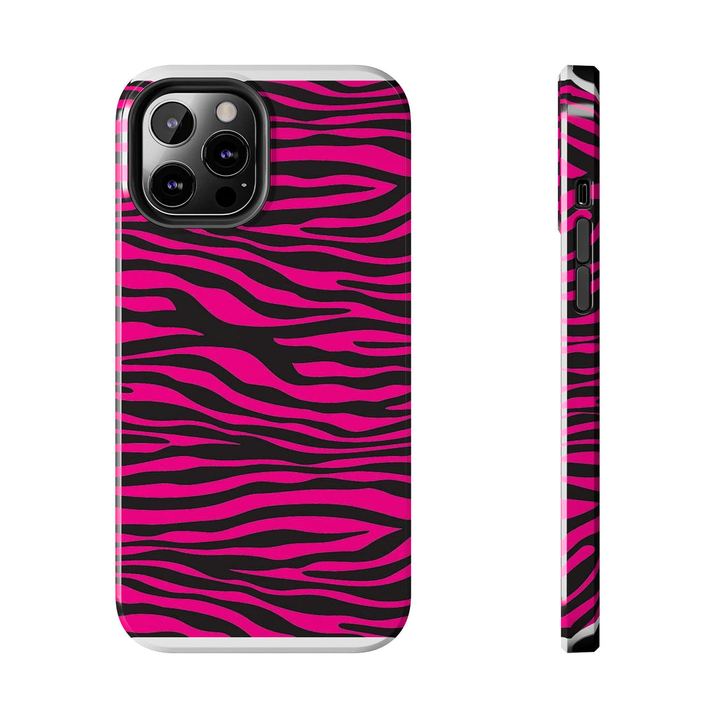 Hot Pink Zebra Tough Phone Case