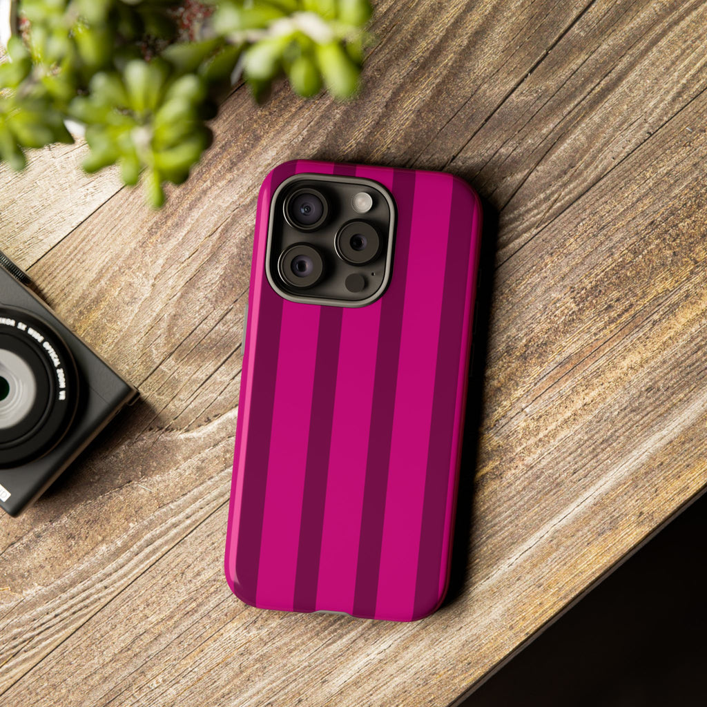 Hot Pink Striped Phone Case