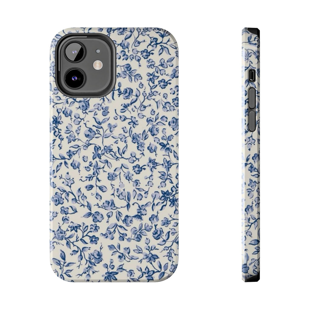 Blue Floral Tough Phone Case