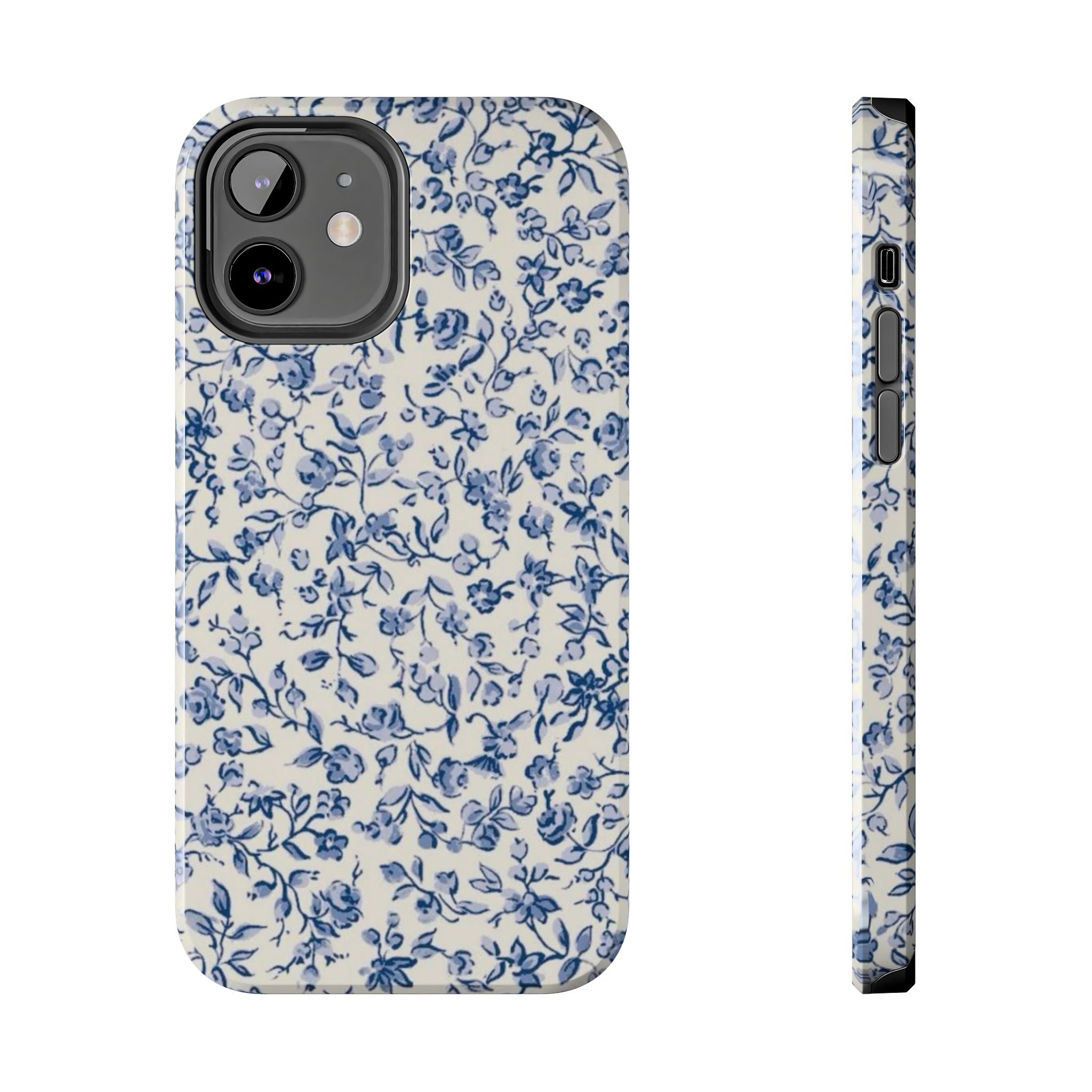 Blue Floral Tough Phone Case
