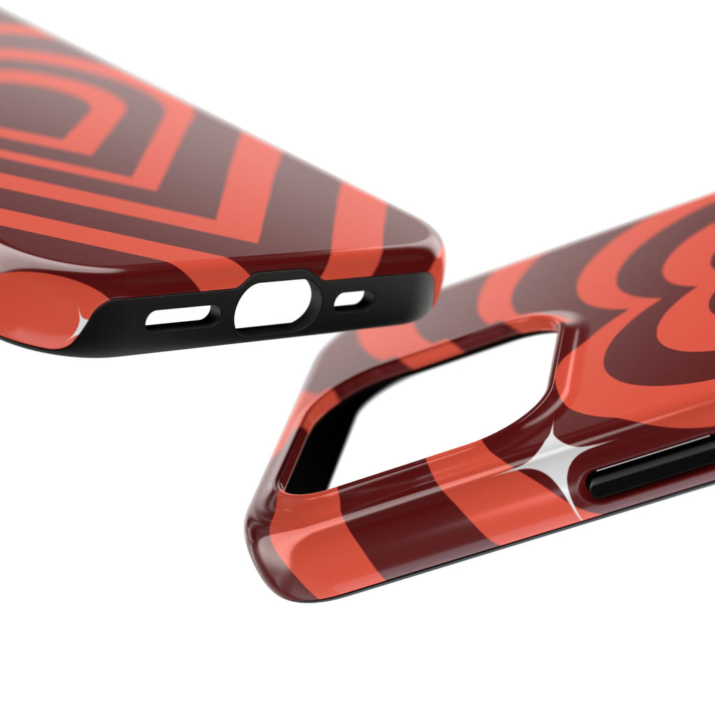 Retro Red Heart Pattern Phone Case