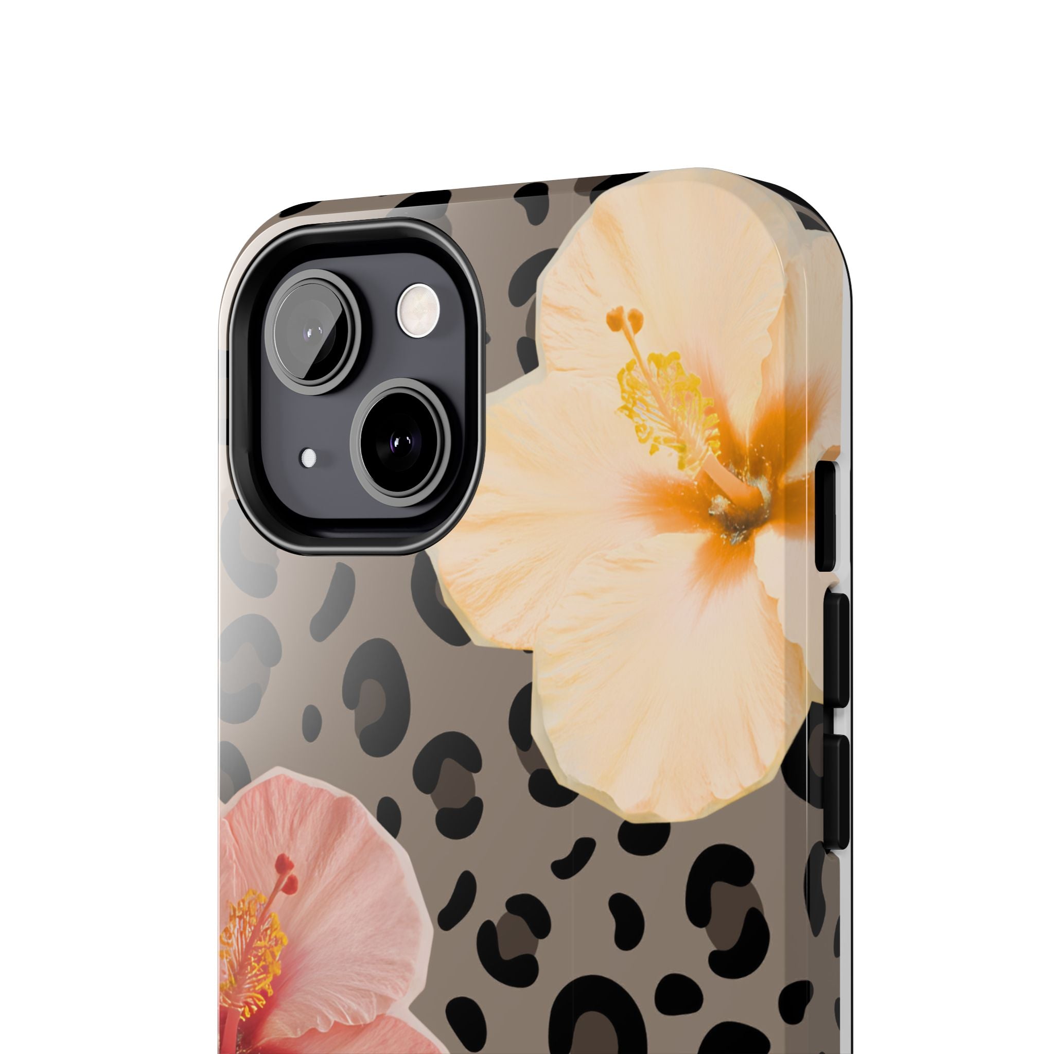 Tropical Hibiscus Leopard Phone Case | Floral Animal Print Phone Case