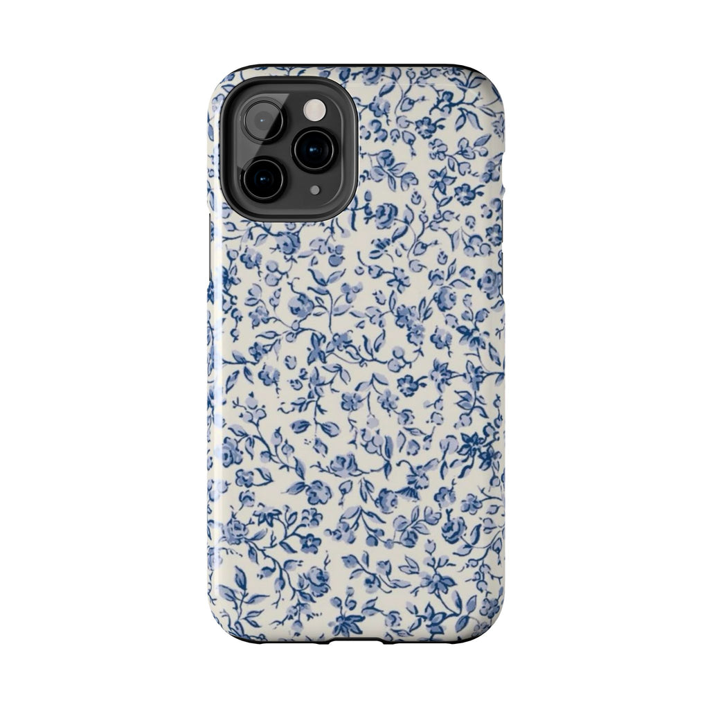 Blue Floral Tough Phone Case