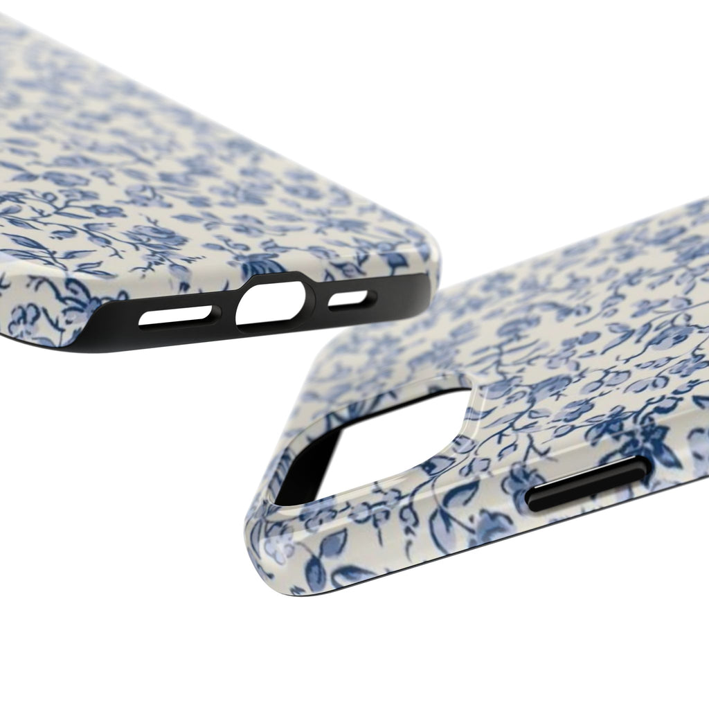Blue Floral Tough Phone Case