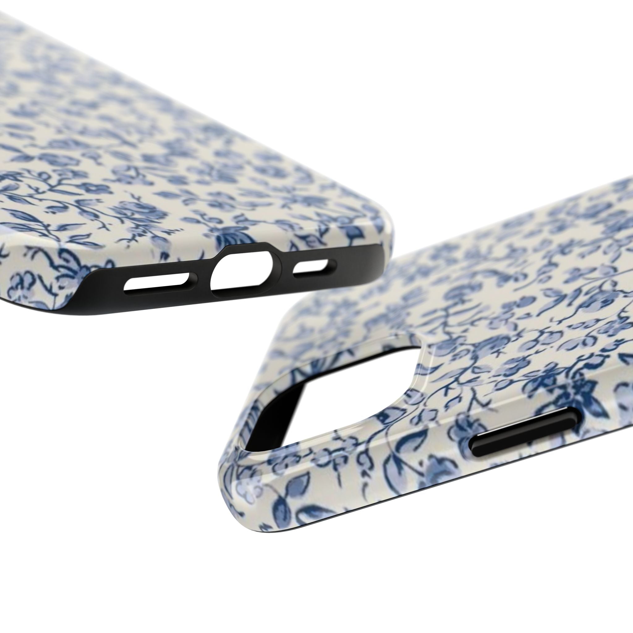 Blue Floral Tough Phone Case