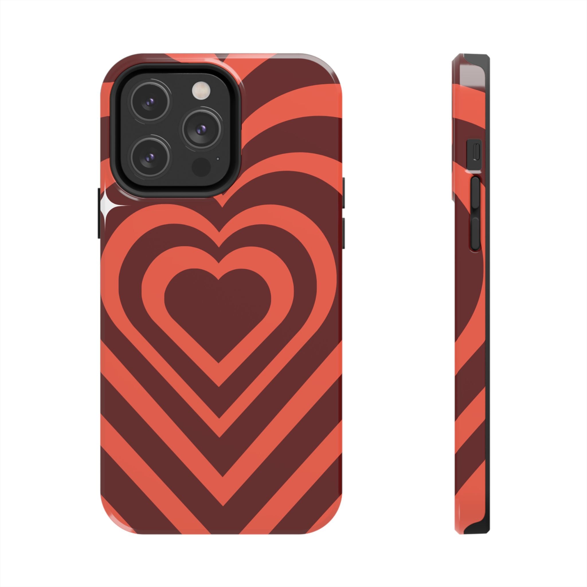 Retro Red Heart Pattern Phone Case