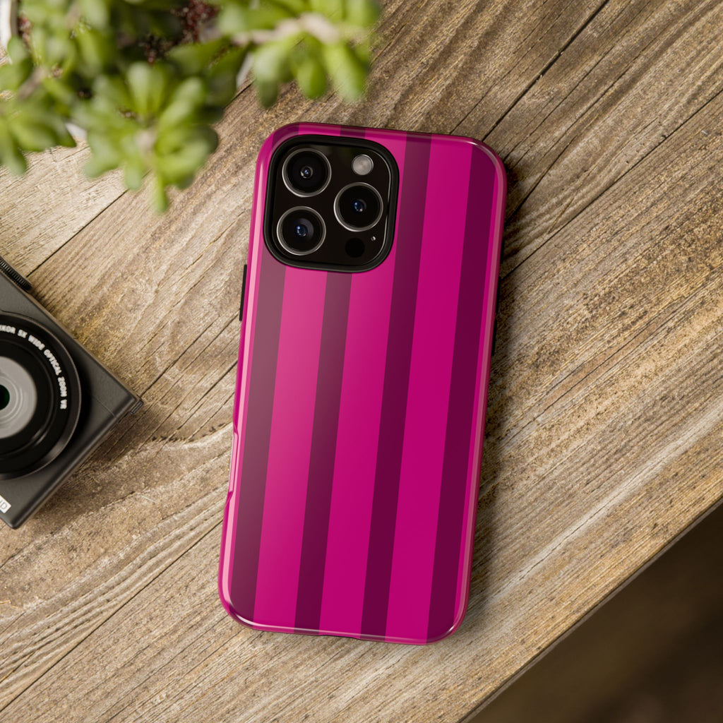 Hot Pink Striped Phone Case