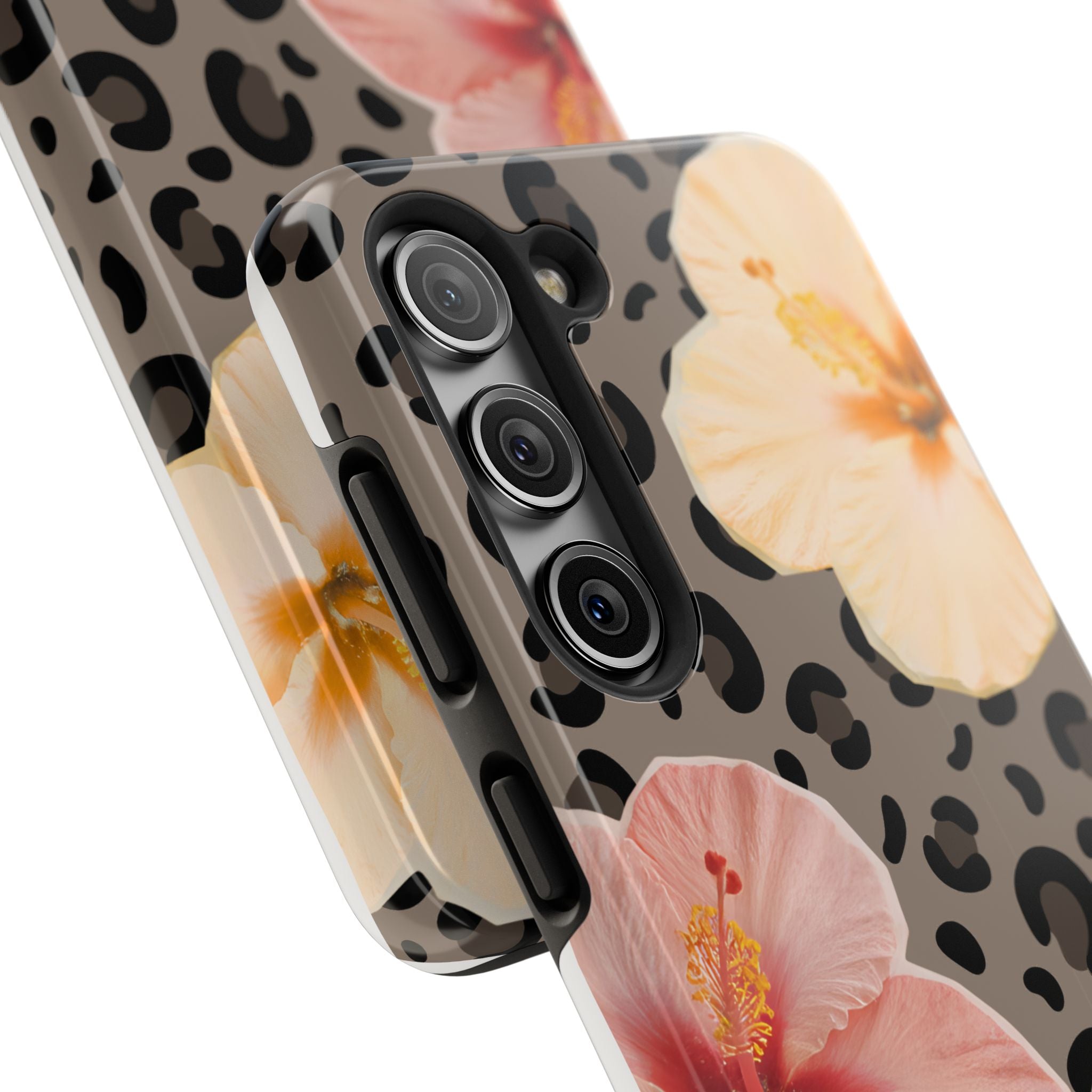 Tropical Hibiscus Leopard Phone Case | Floral Animal Print Phone Case