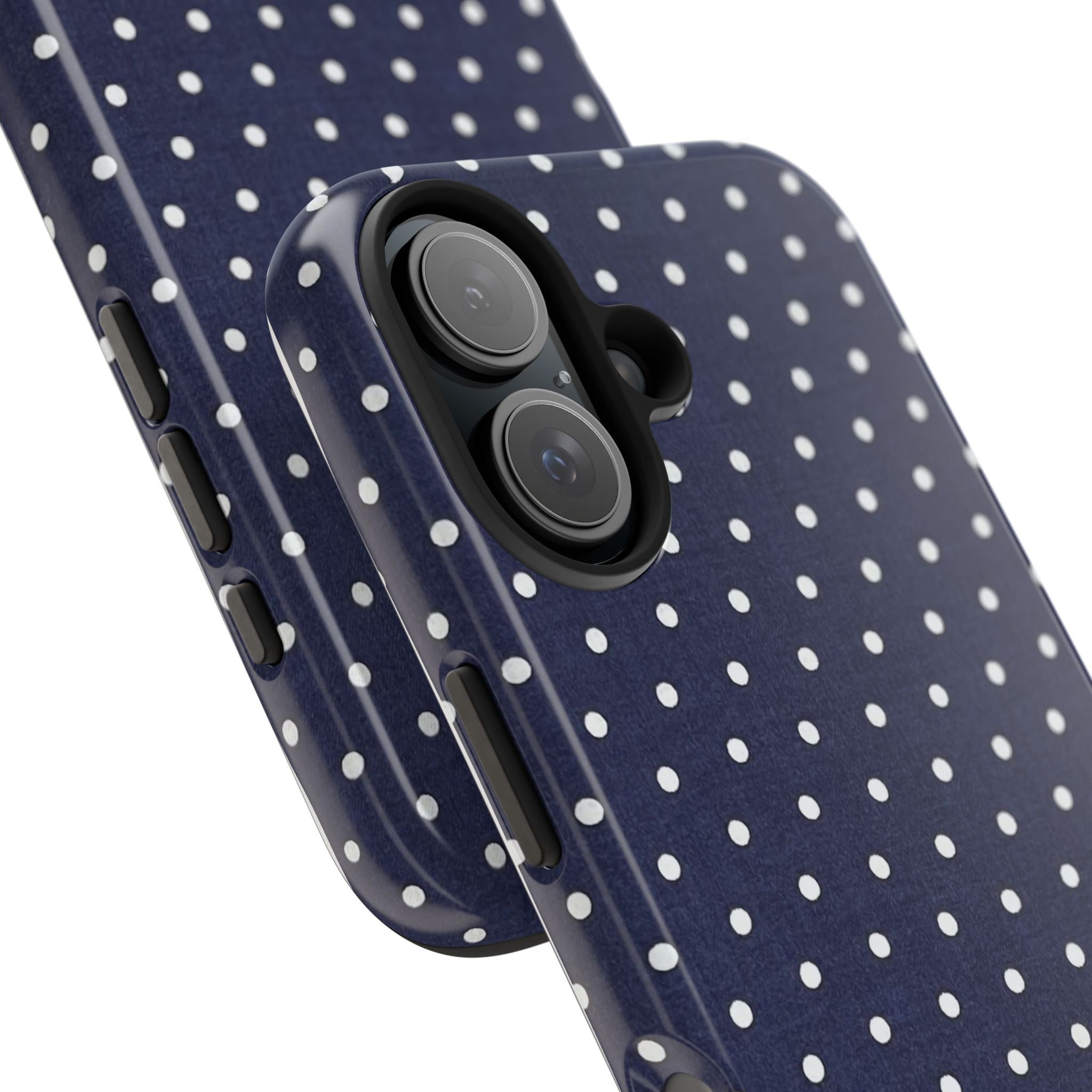 Navy Polka Dot Tough Phone Case