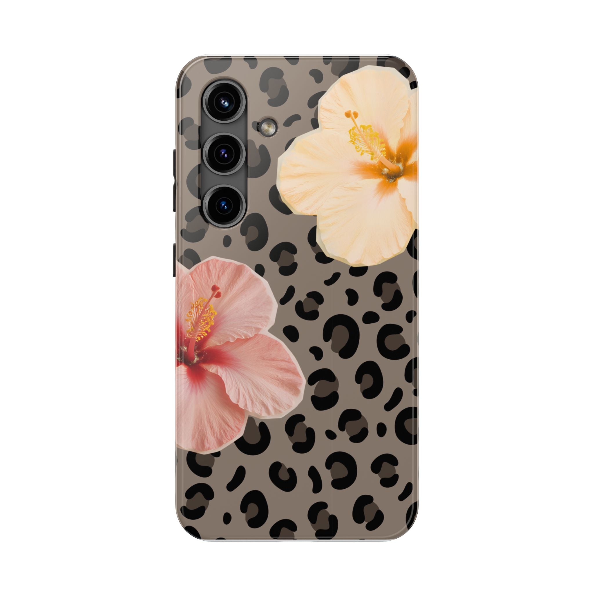 Tropical Hibiscus Leopard Phone Case | Floral Animal Print Phone Case