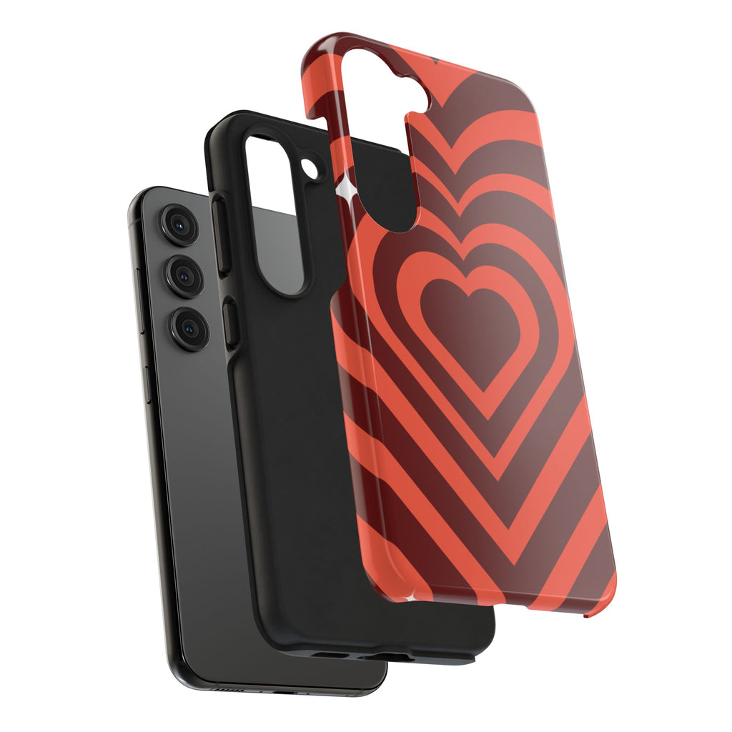 Retro Red Heart Pattern Phone Case