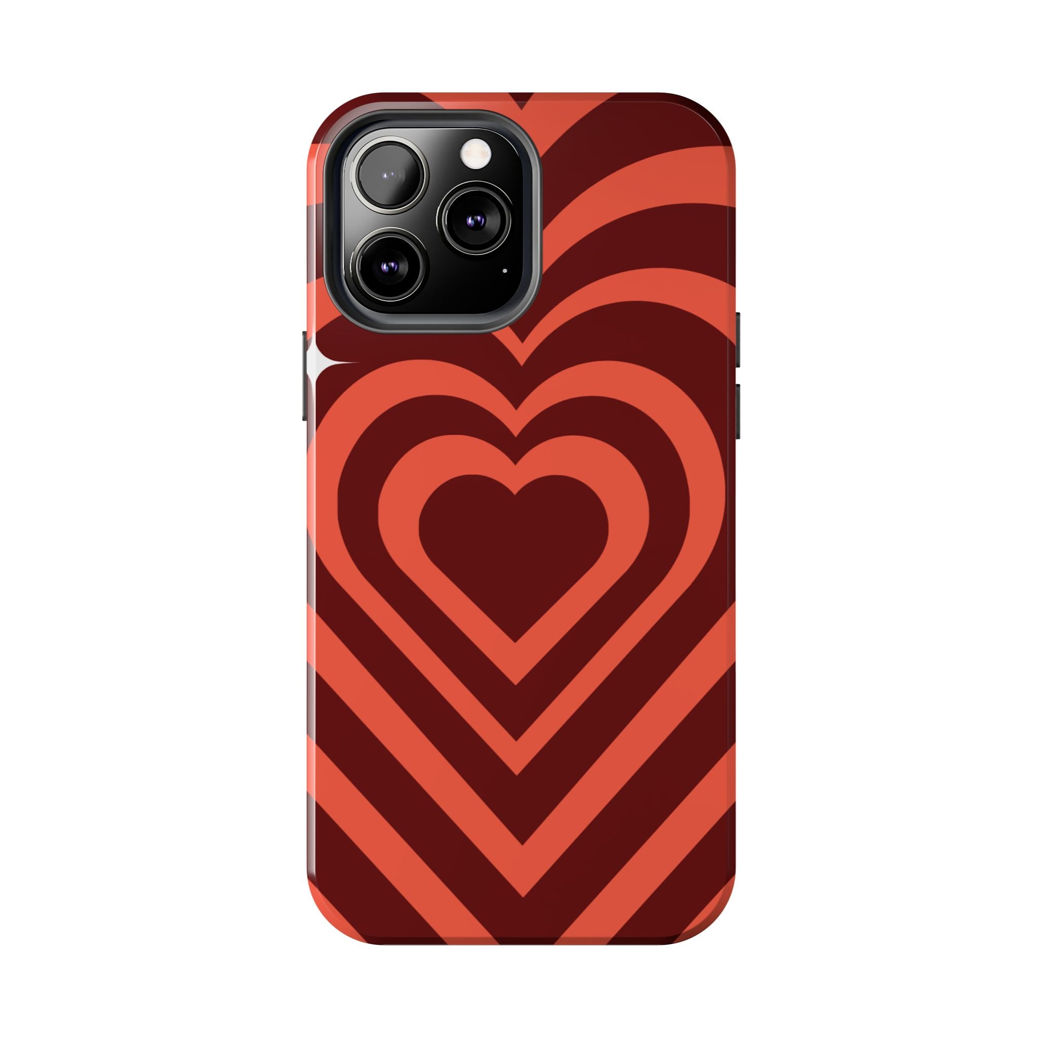 Retro Red Heart Pattern Phone Case