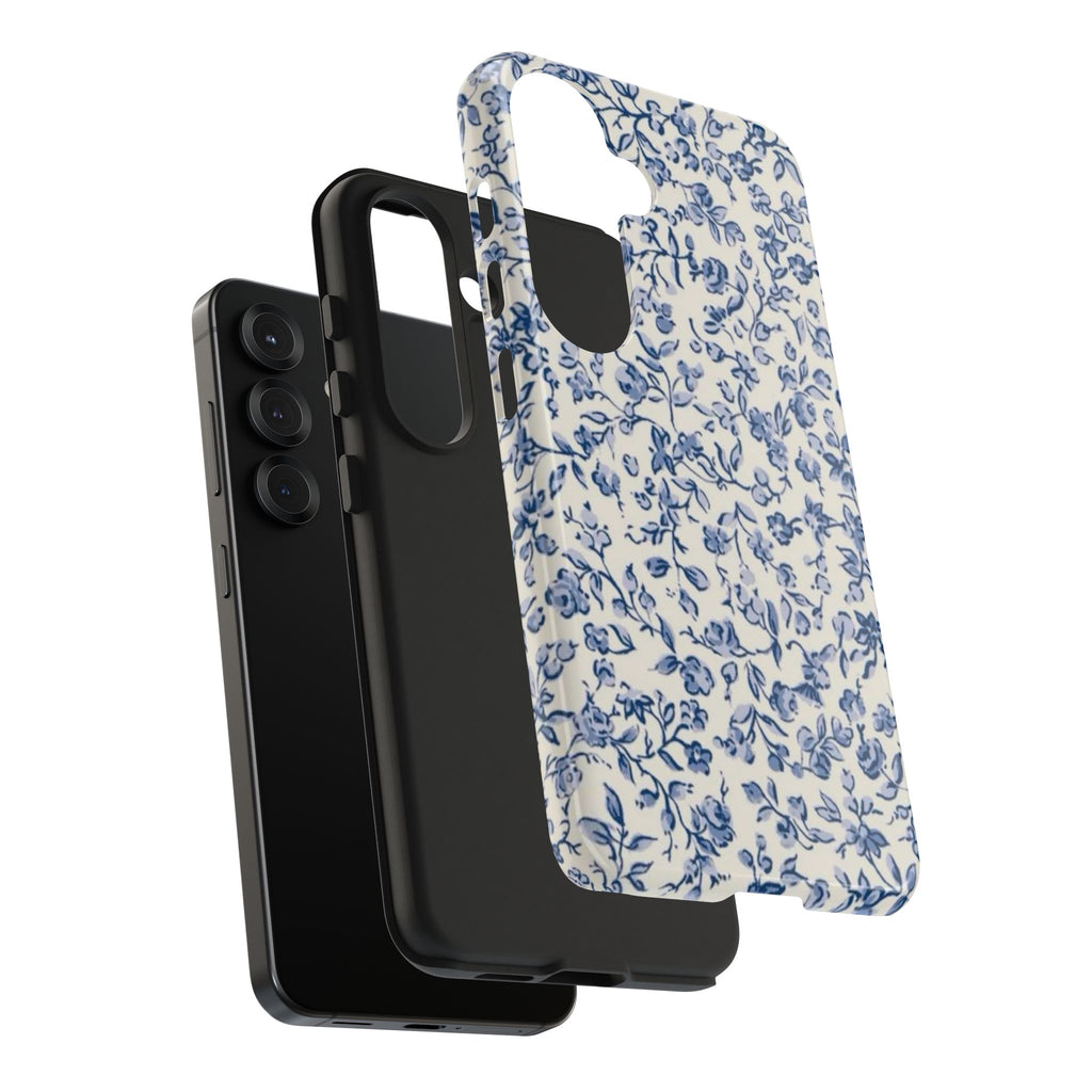 Blue Floral Tough Phone Case