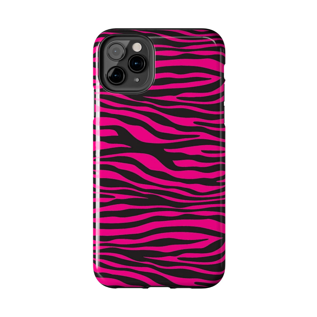Hot Pink Zebra Tough Phone Case