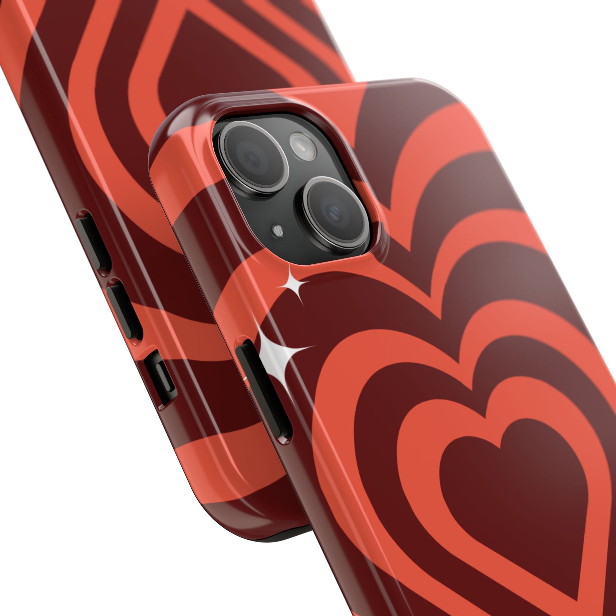 Retro Red Heart Pattern Phone Case
