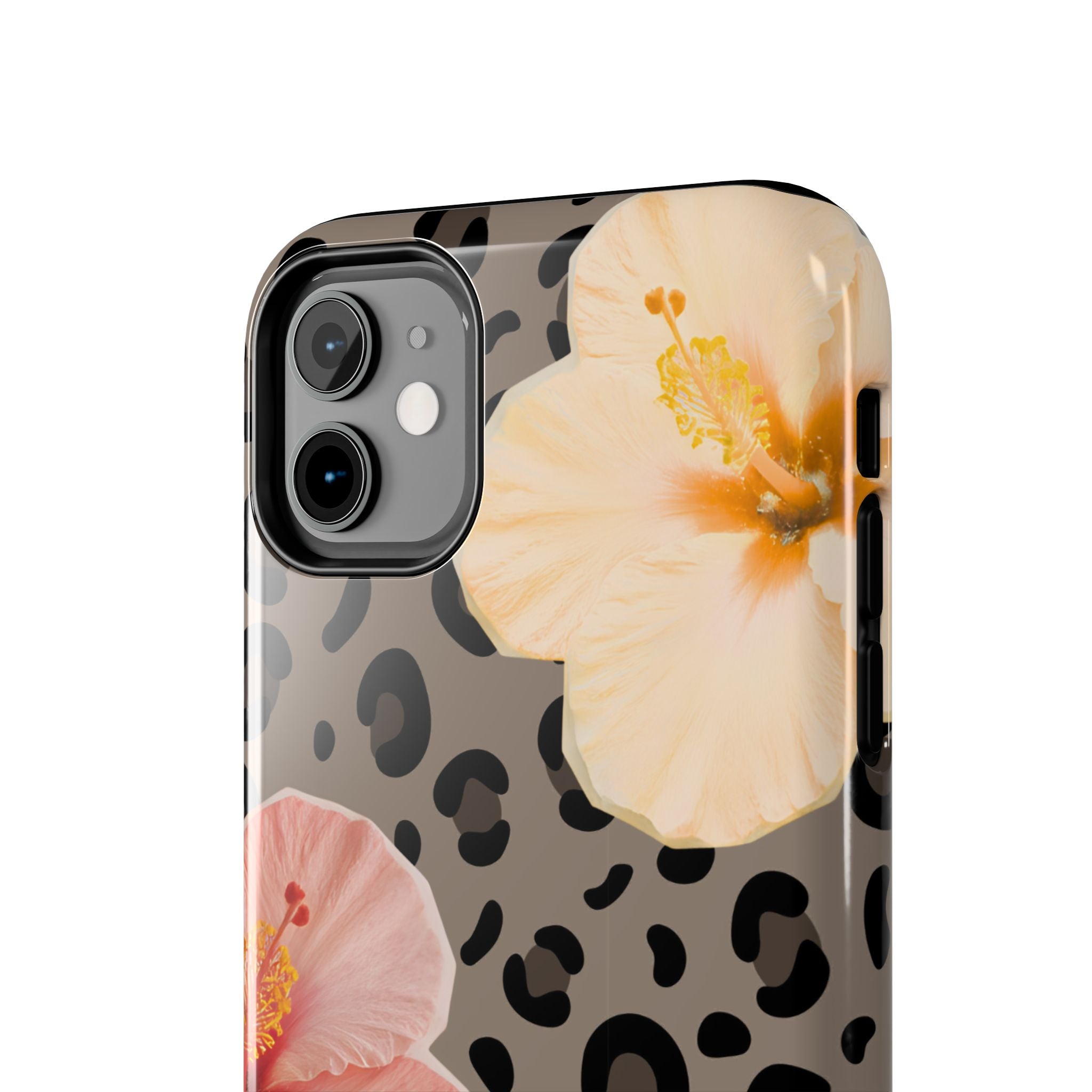 Tropical Hibiscus Leopard Phone Case | Floral Animal Print Phone Case