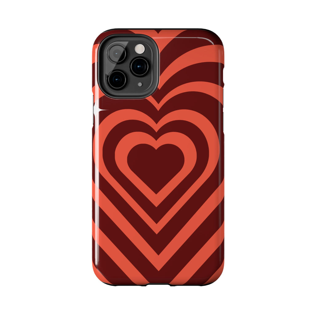 Retro Red Heart Pattern Phone Case
