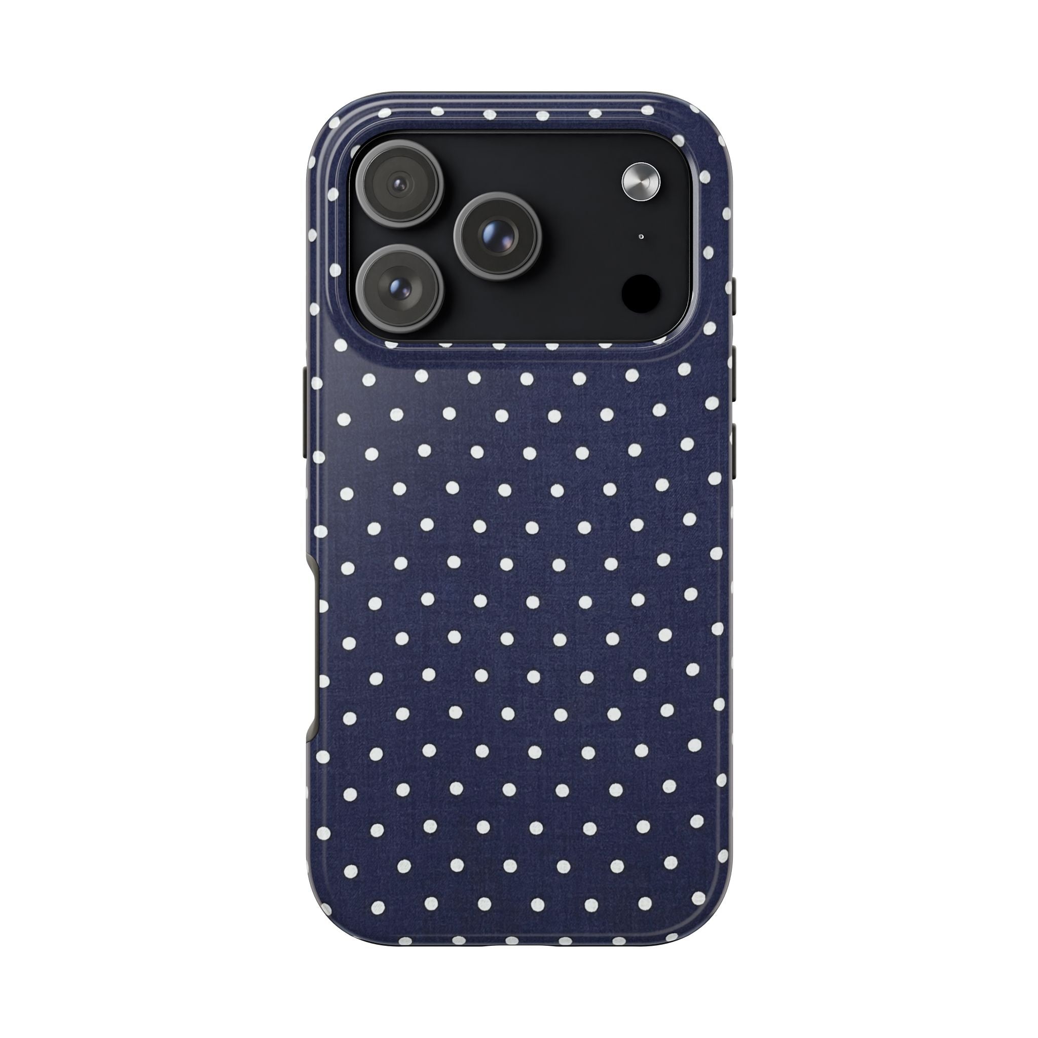 Navy Polka Dot Tough Phone Case