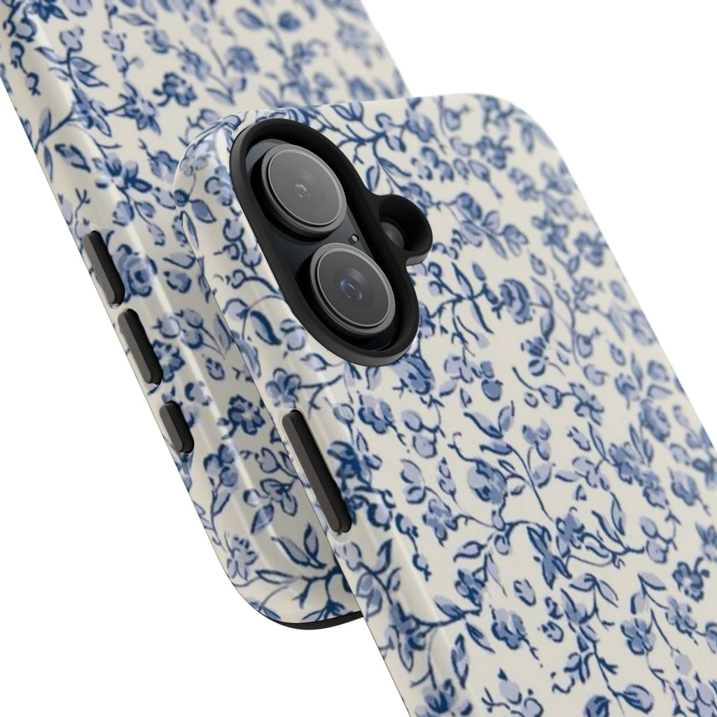 Blue Floral Tough Phone Case