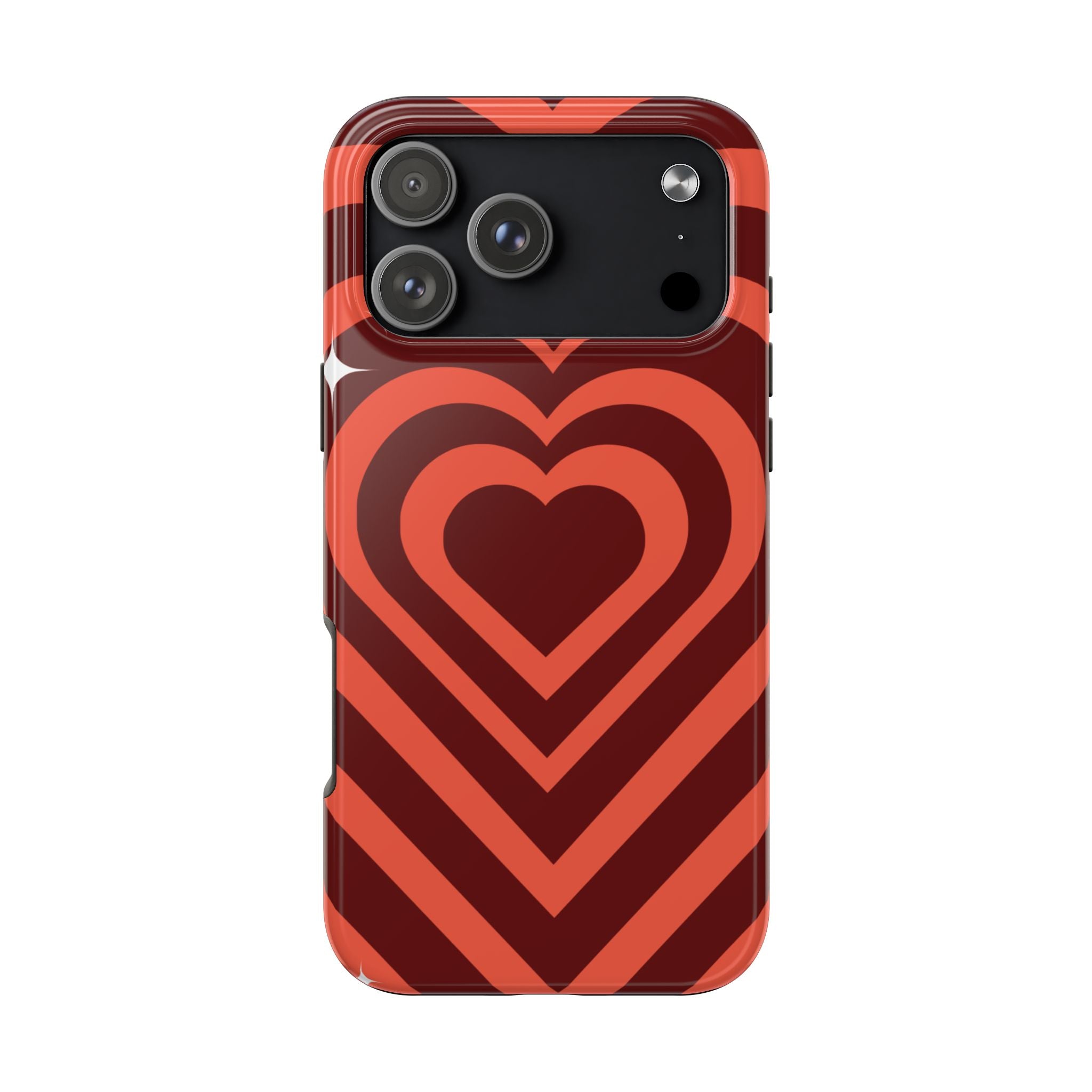 Retro Red Heart Pattern Phone Case
