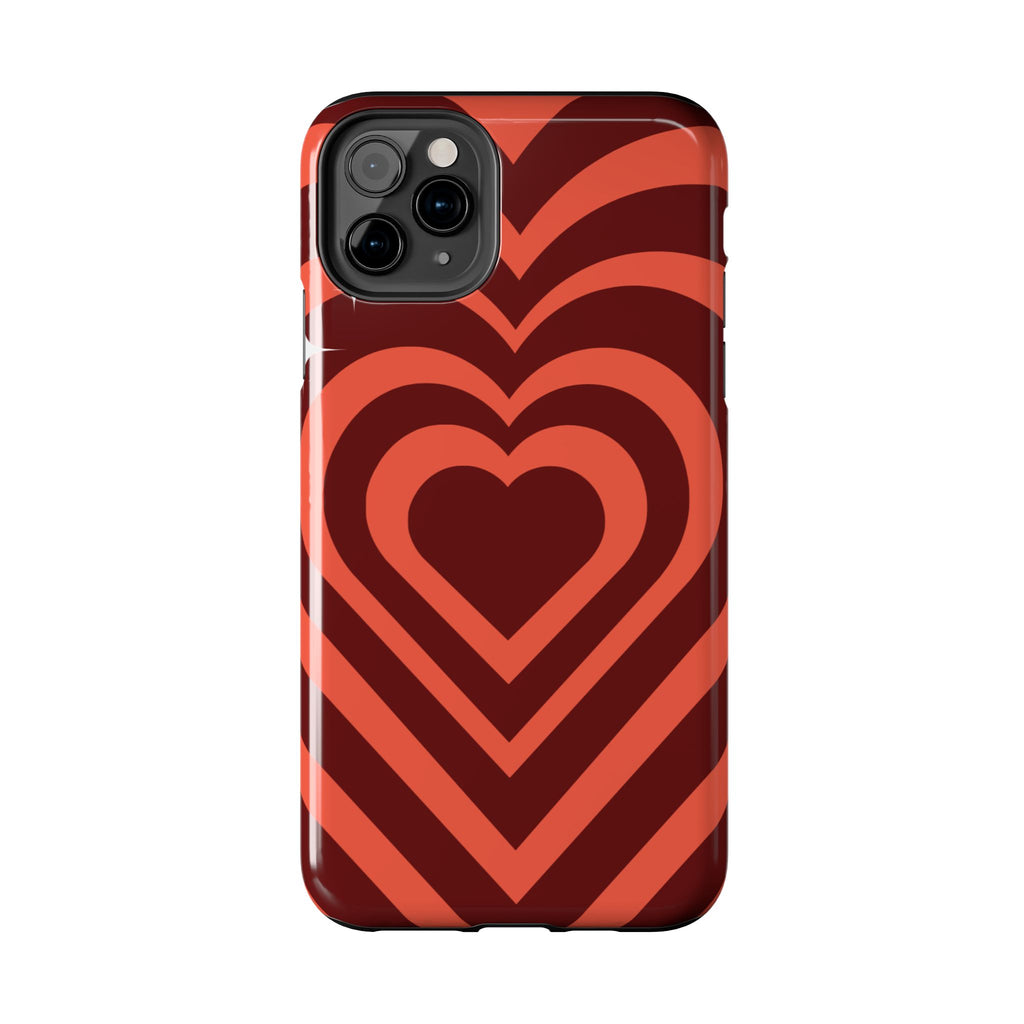 Retro Red Heart Pattern Phone Case