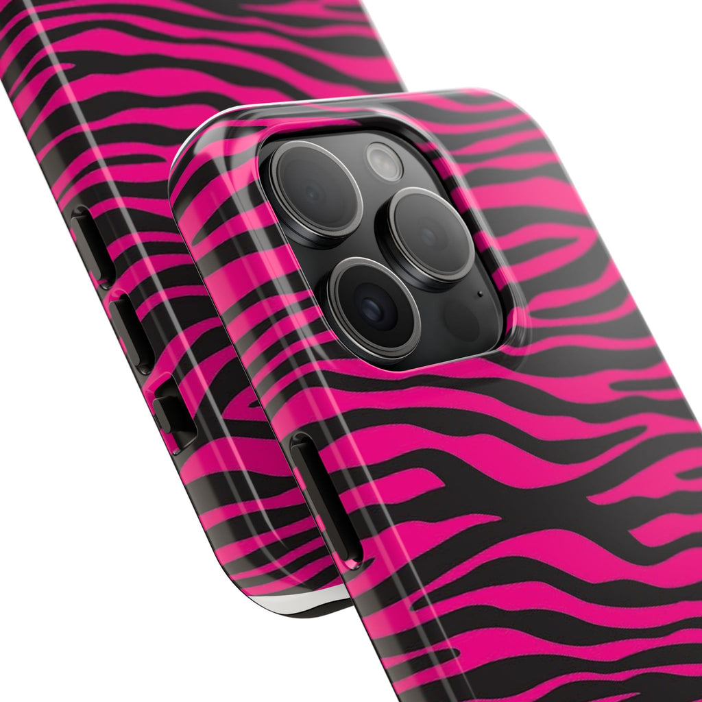 Hot Pink Zebra Tough Phone Case