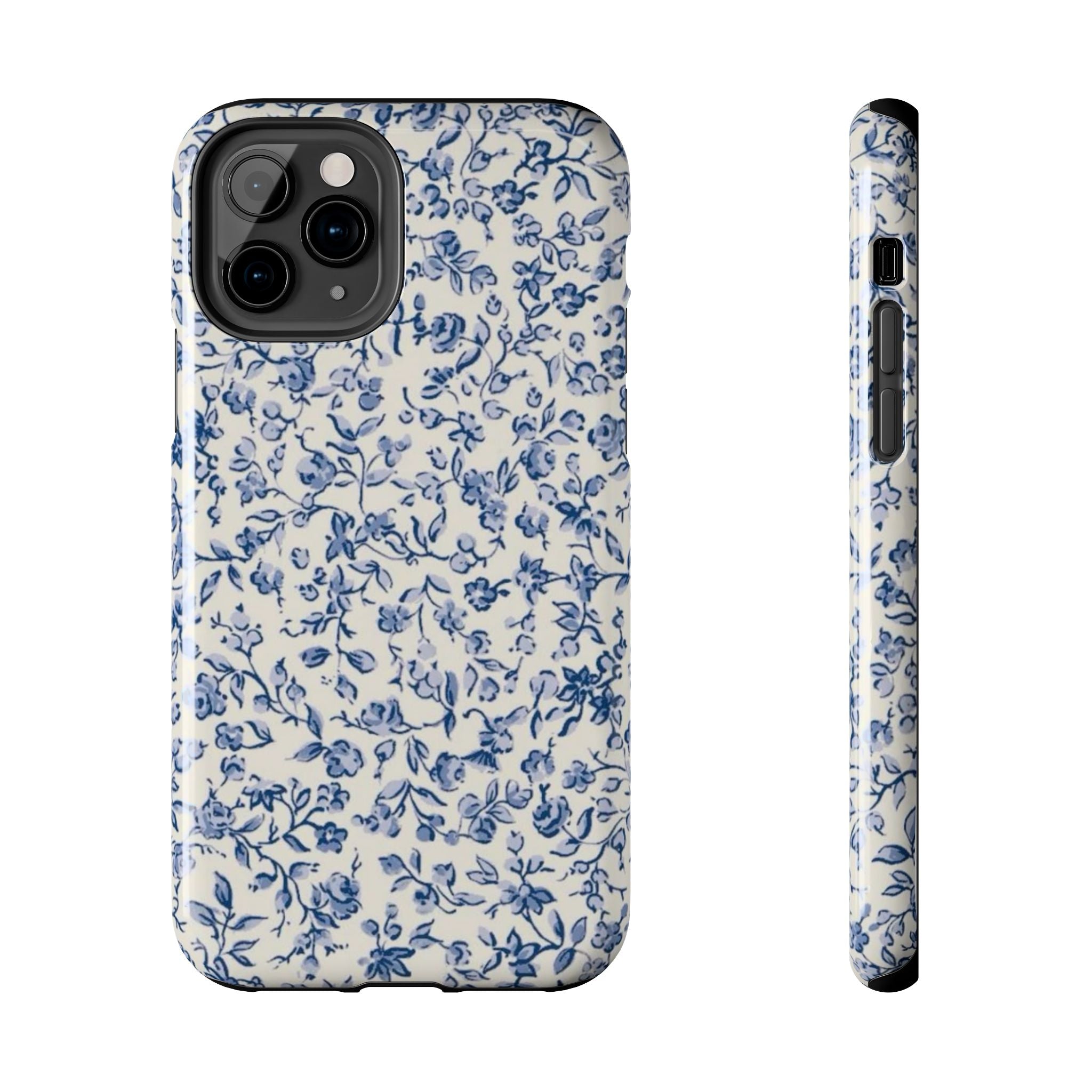 Blue Floral Tough Phone Case