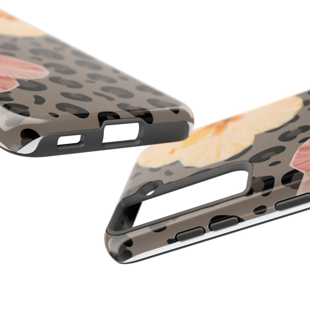 Tropical Hibiscus Leopard Phone Case | Floral Animal Print Phone Case