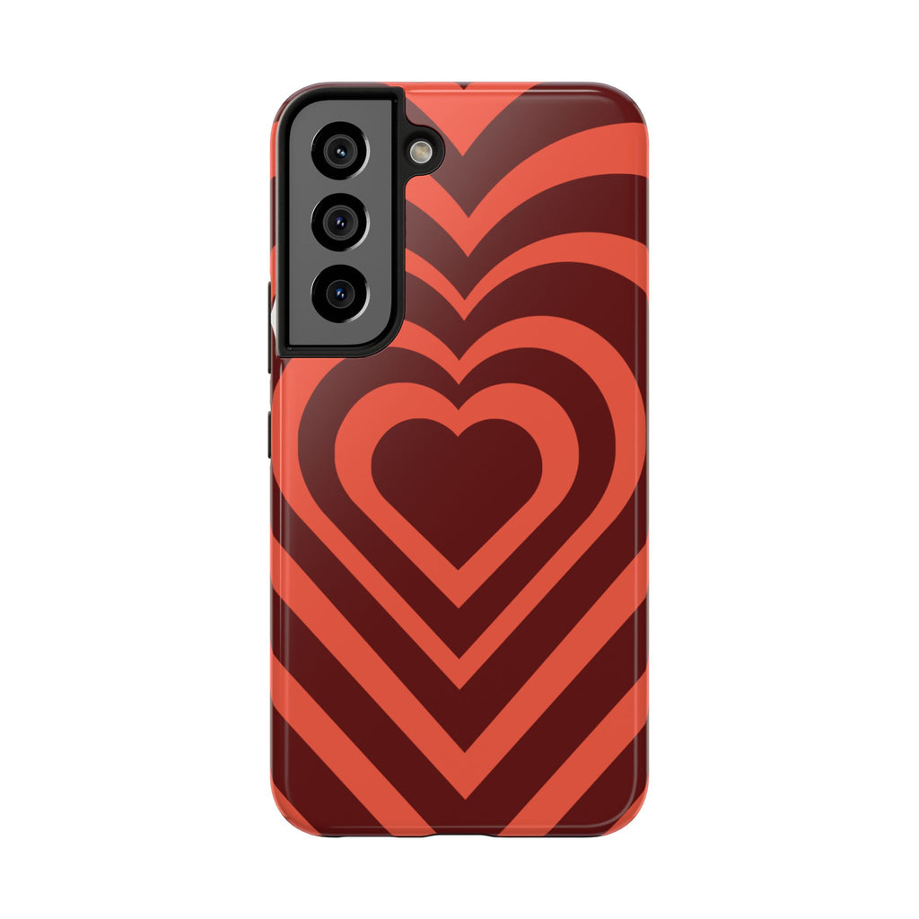 Retro Red Heart Pattern Phone Case