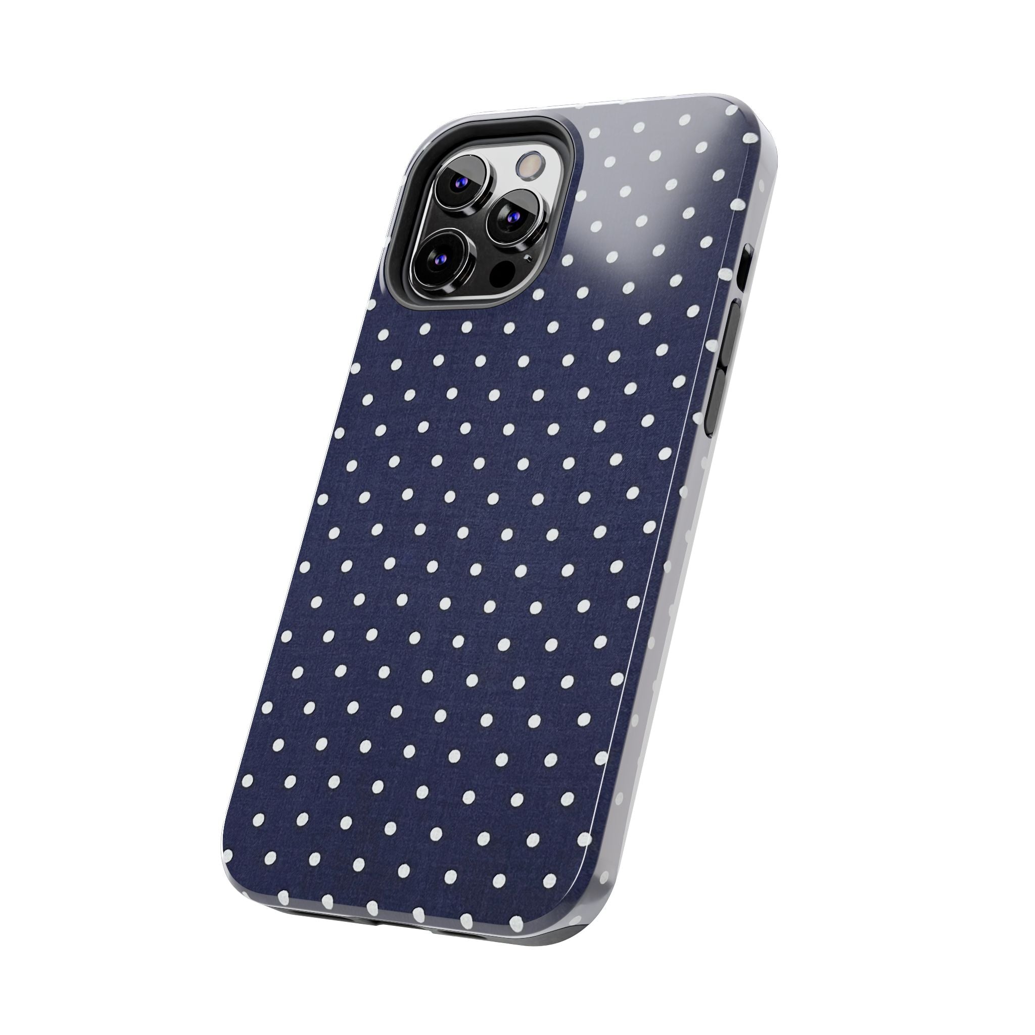 Navy Polka Dot Tough Phone Case