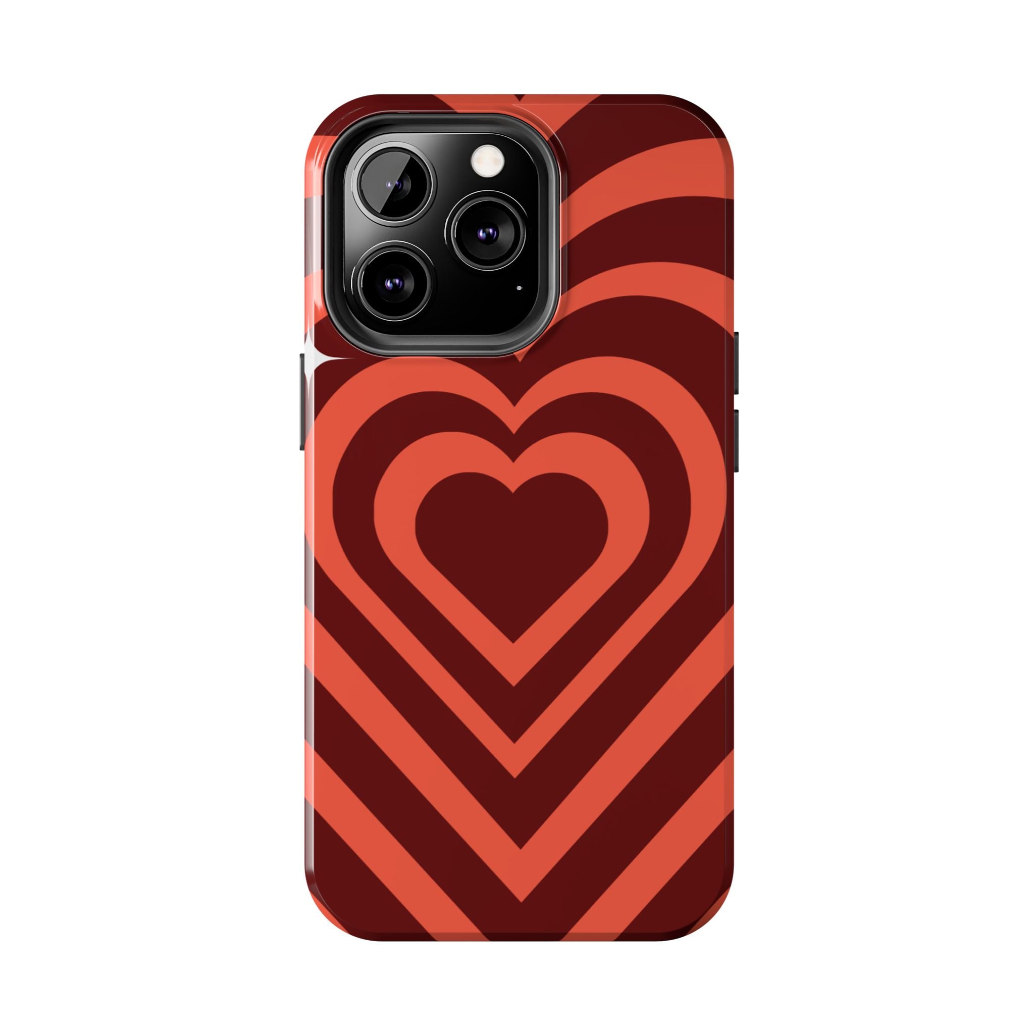 Retro Red Heart Pattern Phone Case