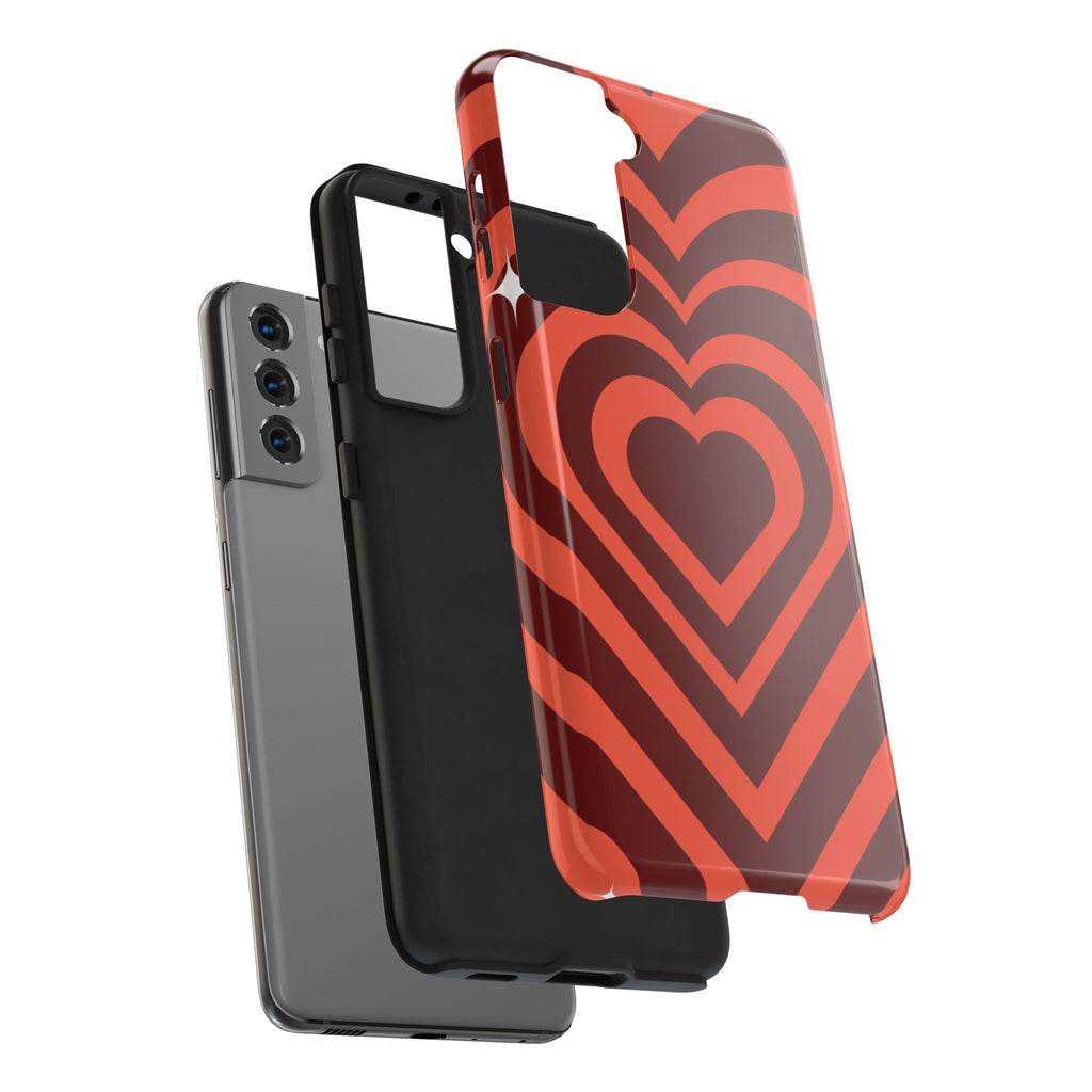 Retro Red Heart Pattern Phone Case