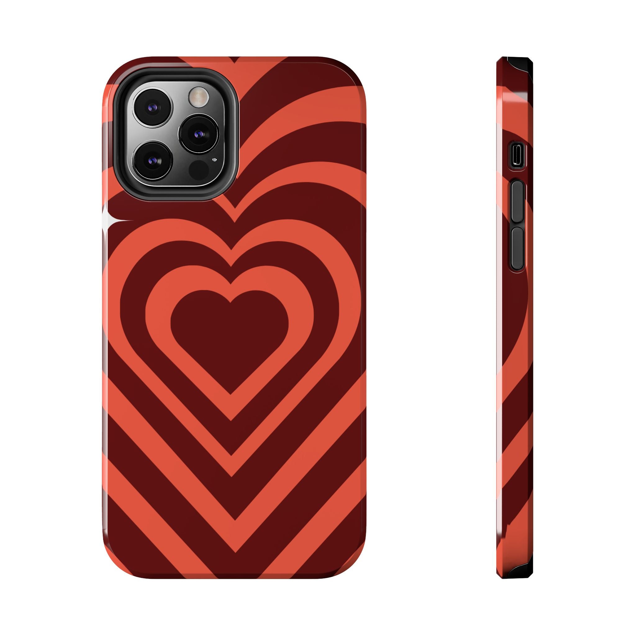 Retro Red Heart Pattern Phone Case