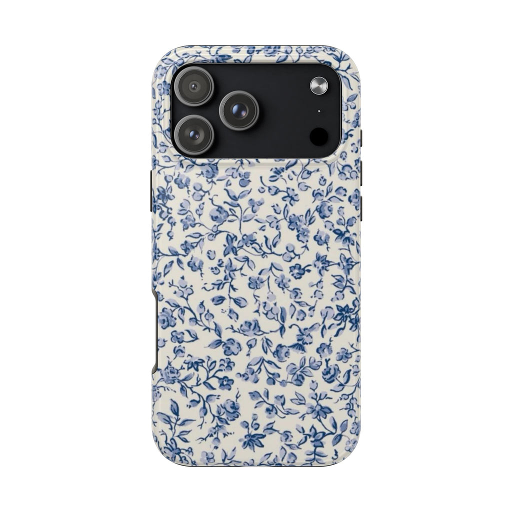 Blue Floral Tough Phone Case