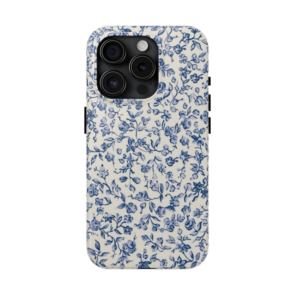 Blue Floral Tough Phone Case