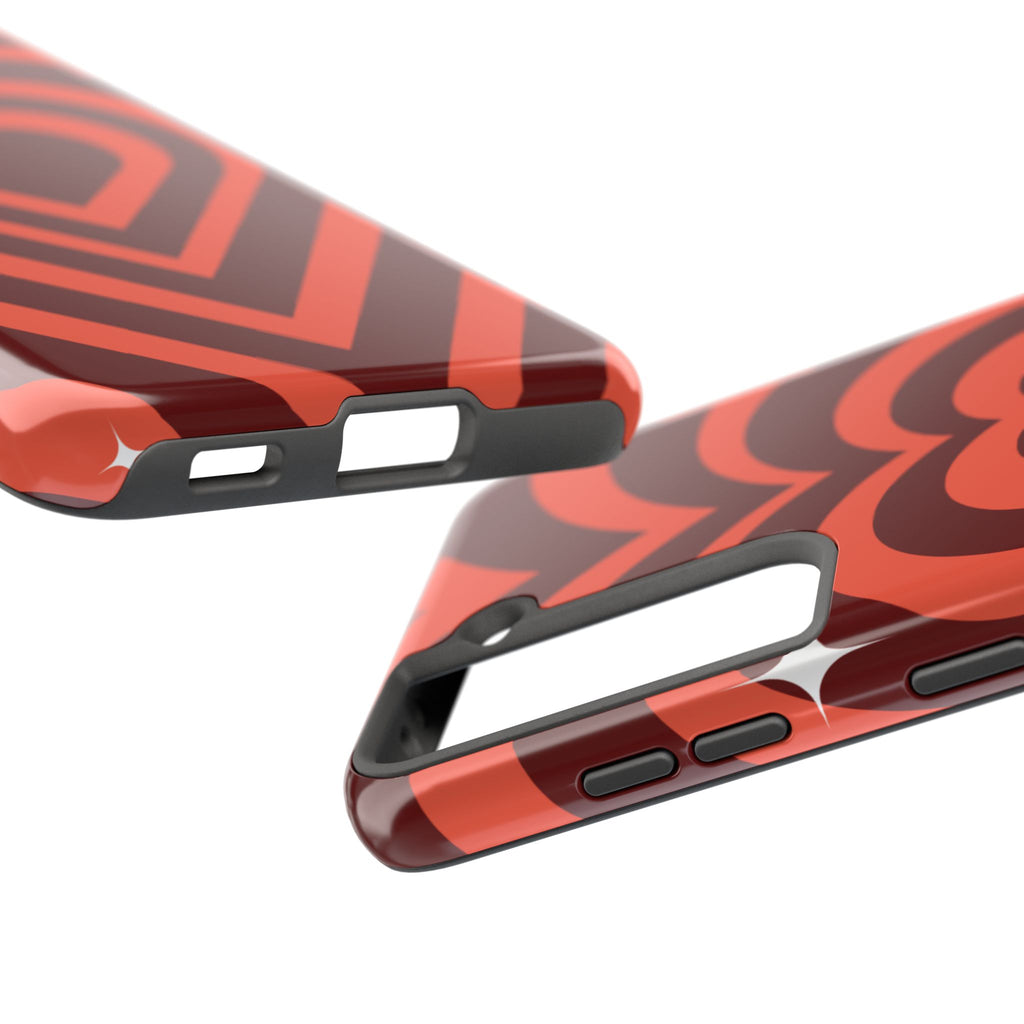 Retro Red Heart Pattern Phone Case