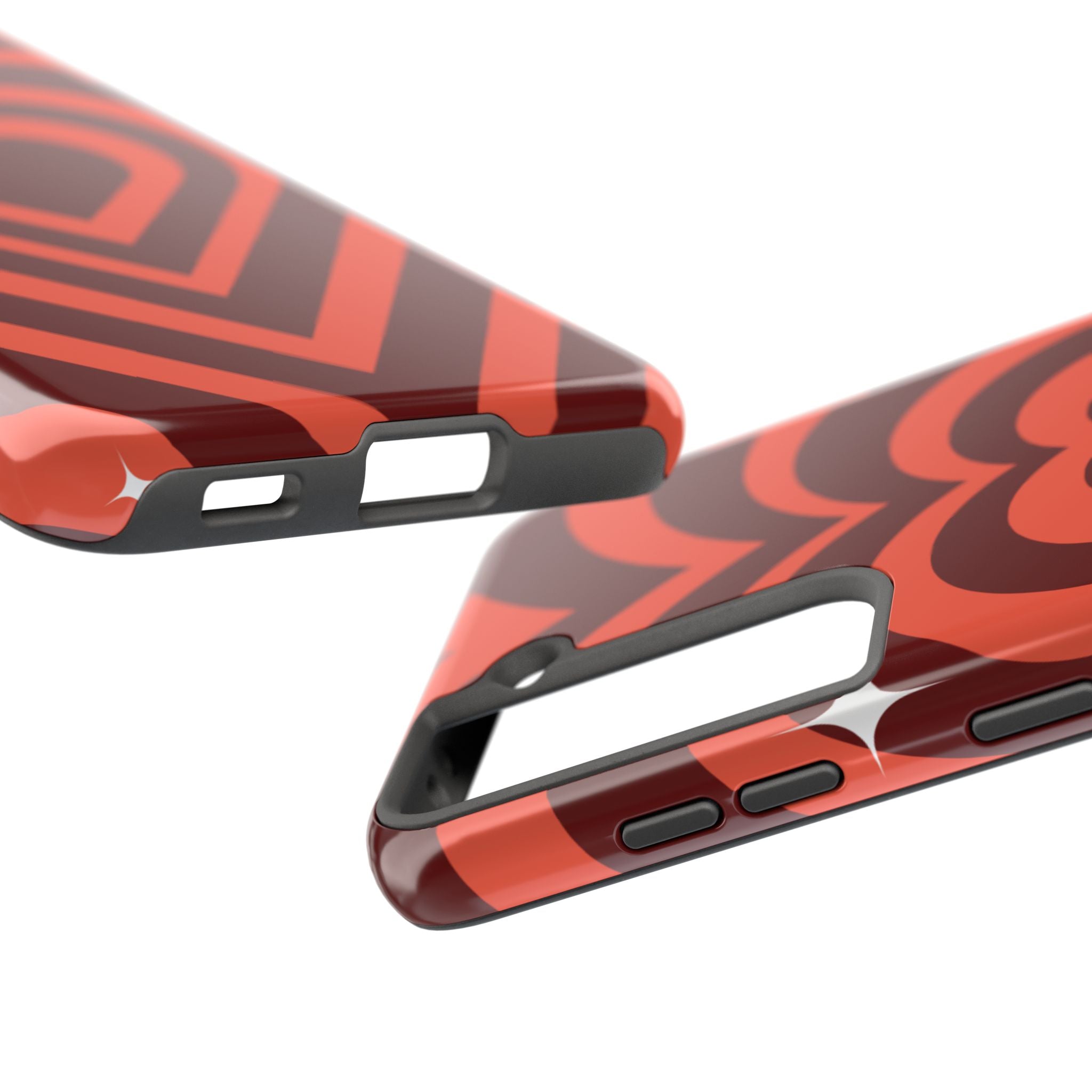 Retro Red Heart Pattern Phone Case