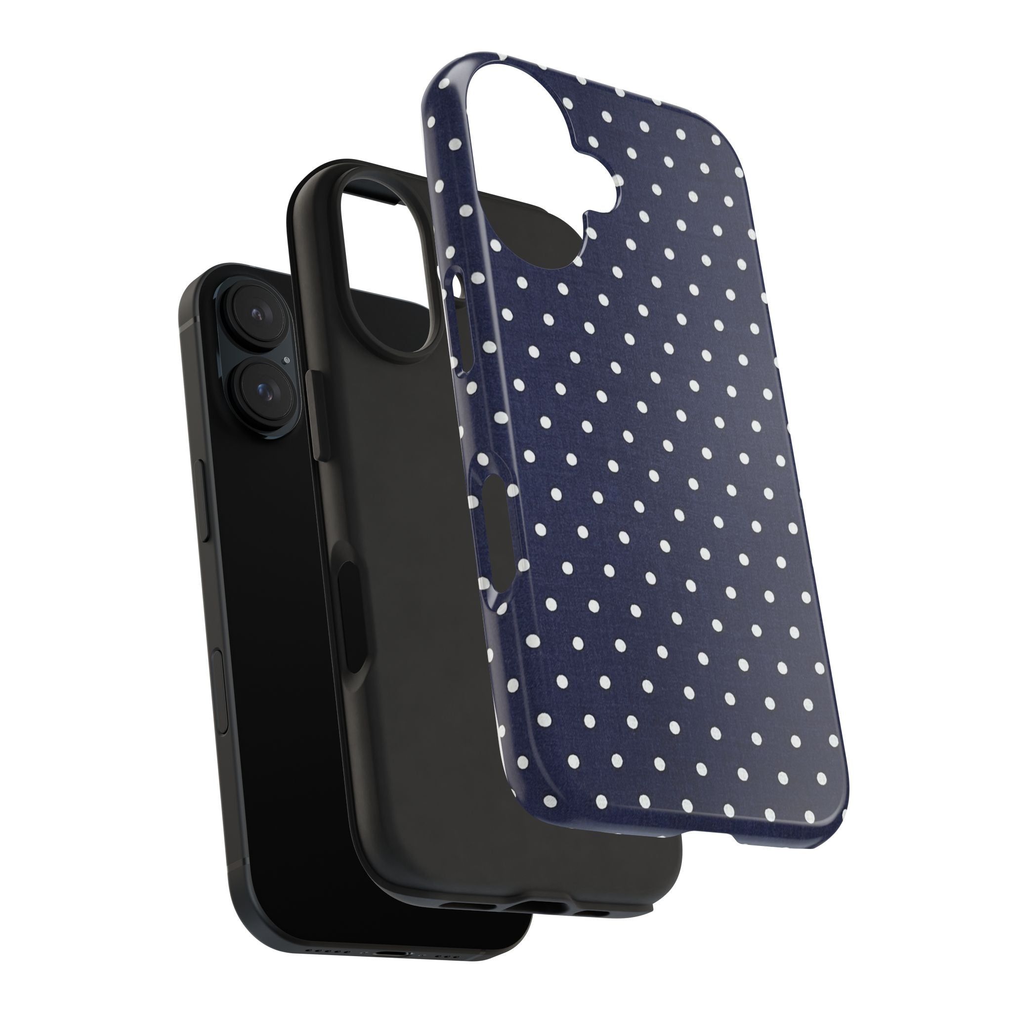 Navy Polka Dot Tough Phone Case