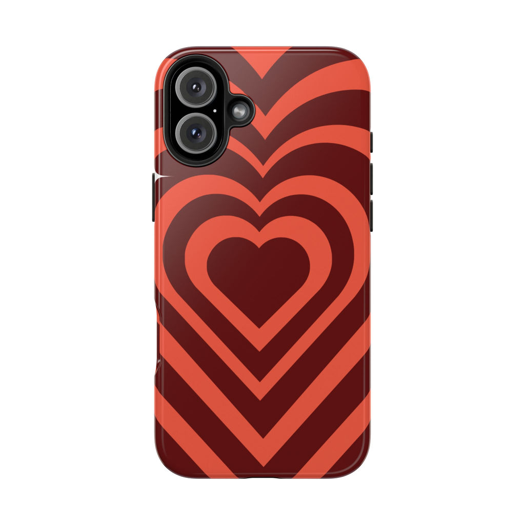 Retro Red Heart Pattern Phone Case