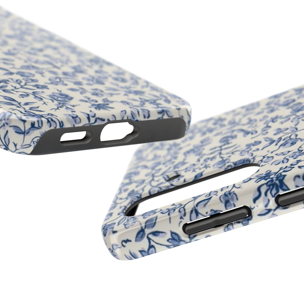 Blue Floral Tough Phone Case