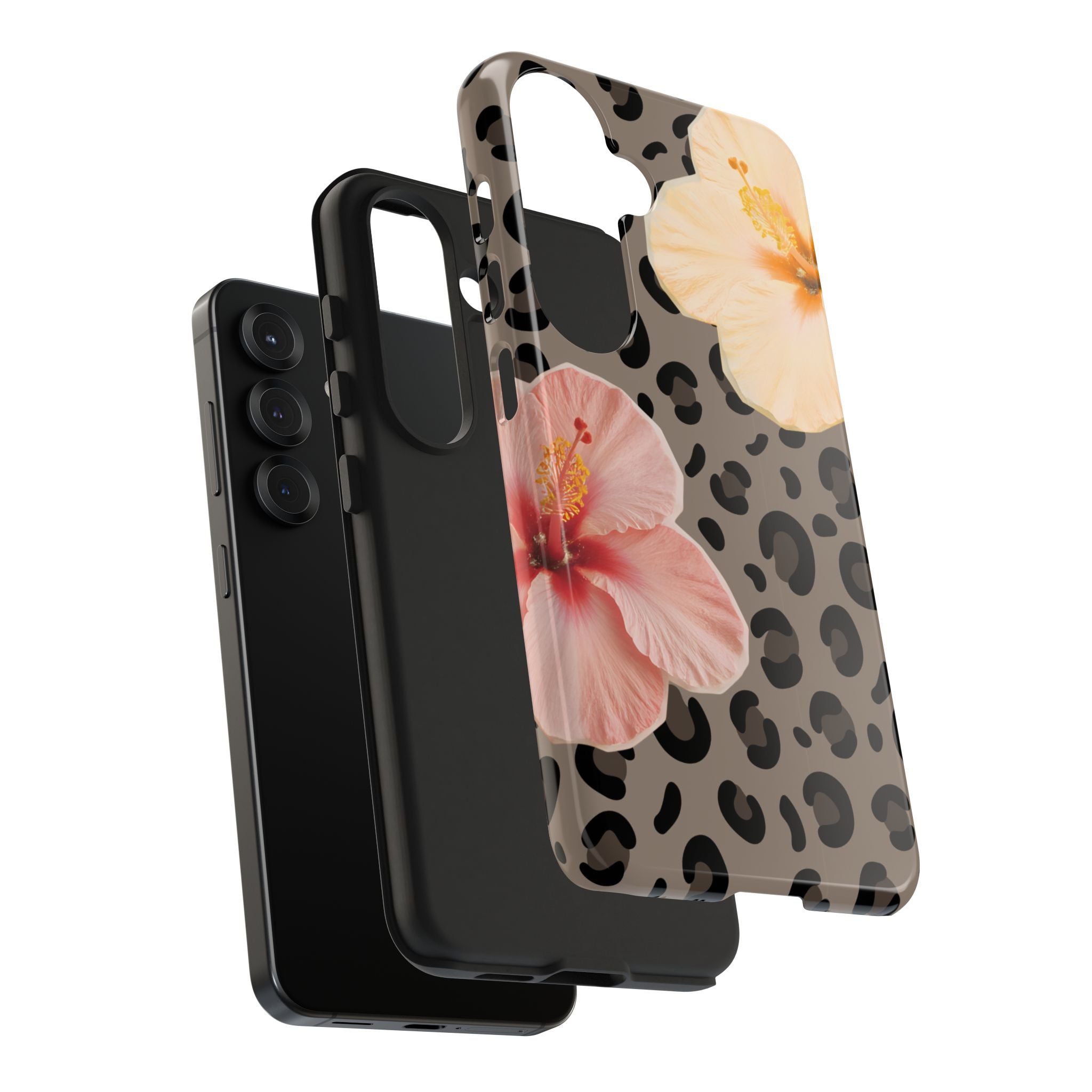 Tropical Hibiscus Leopard Phone Case | Floral Animal Print Phone Case