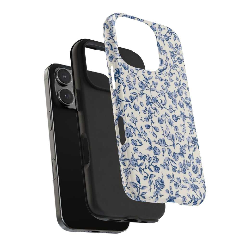 Blue Floral Tough Phone Case