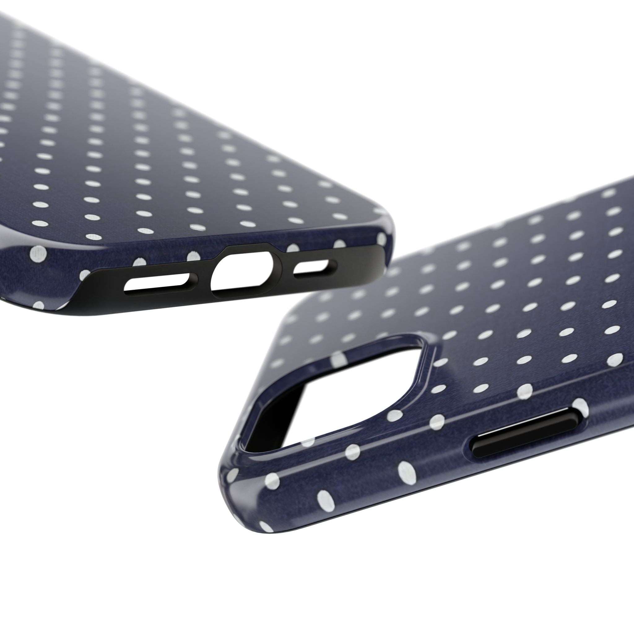 Navy Polka Dot Tough Phone Case