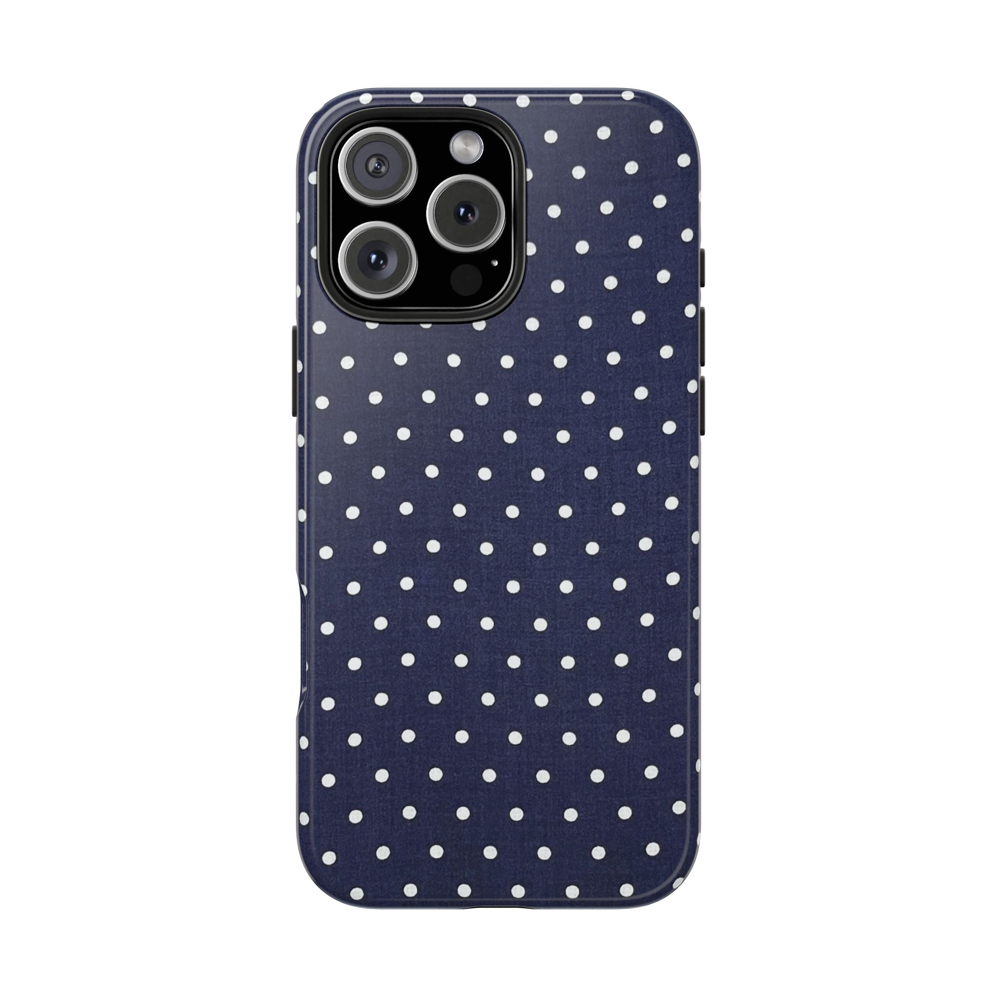 Navy Polka Dot Tough Phone Case