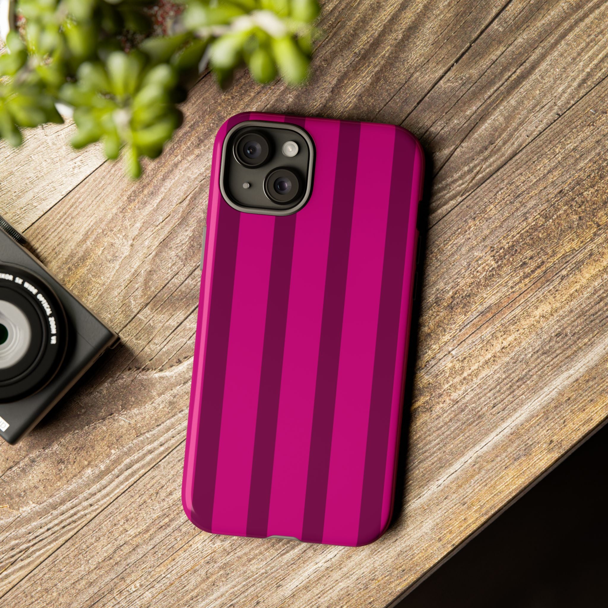 Hot Pink Striped Phone Case