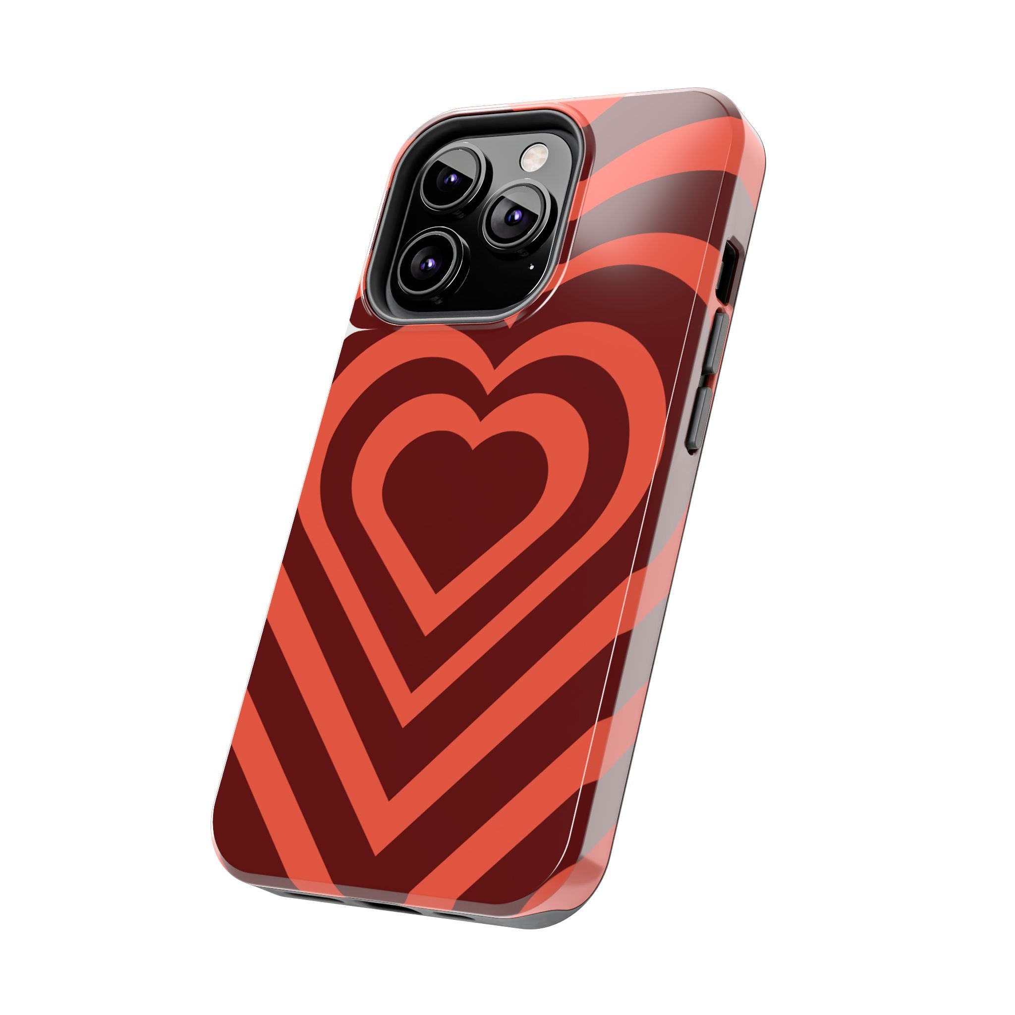 Retro Red Heart Pattern Phone Case